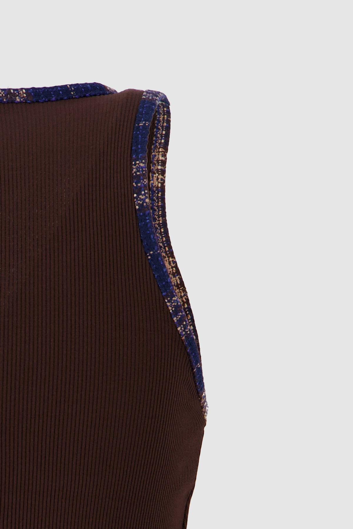Plaid Tank -Brown
