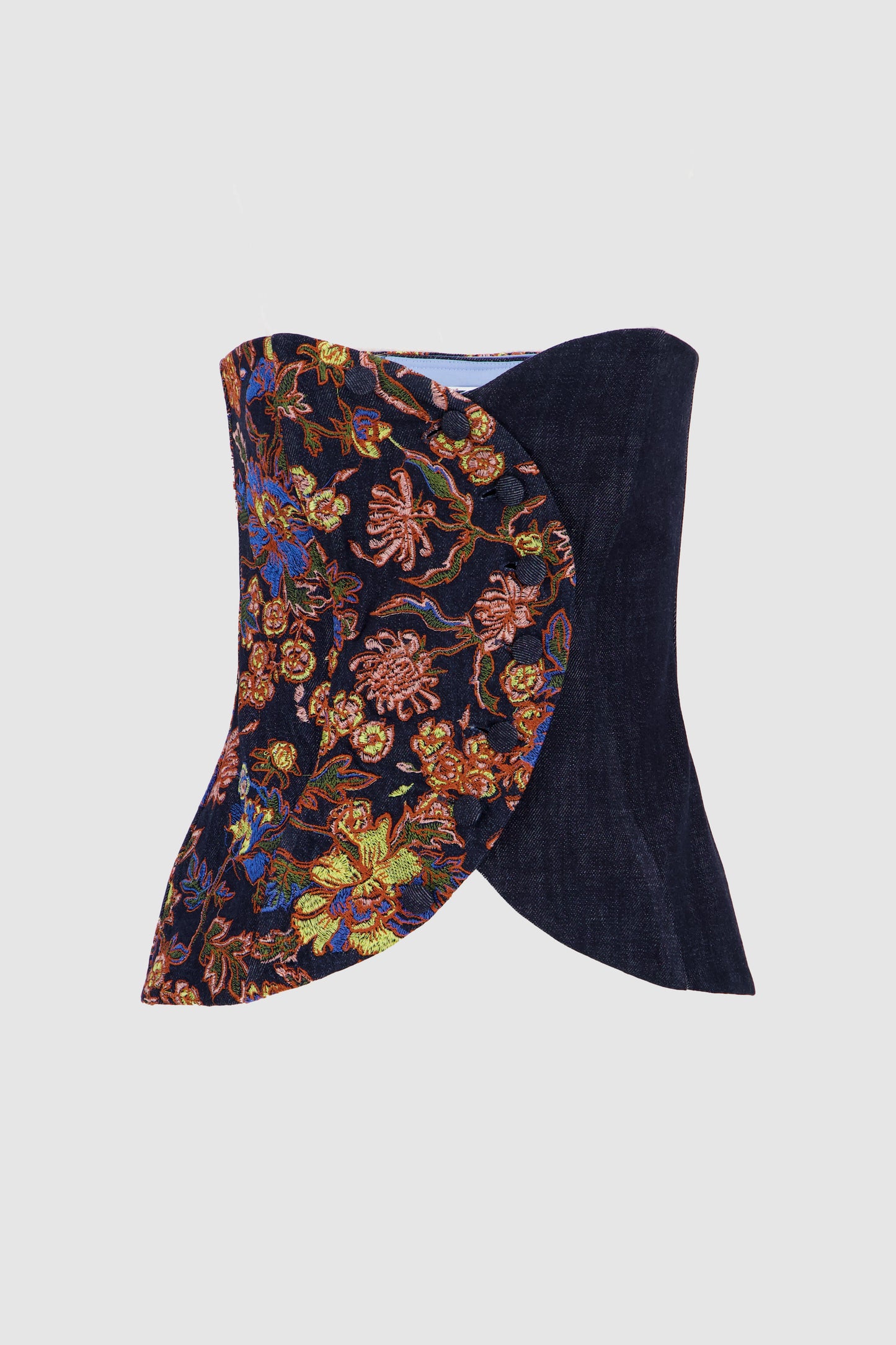Garden Bustier Top -Midnight Blue