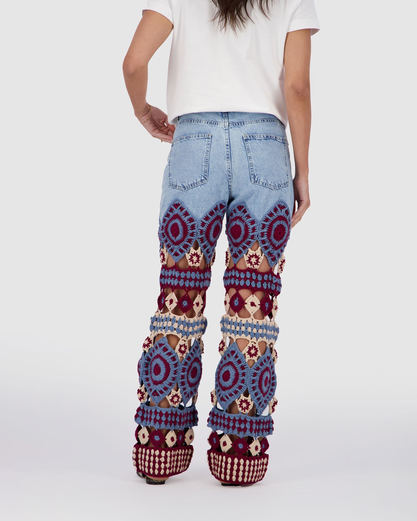 Denim Jeans With Crochet