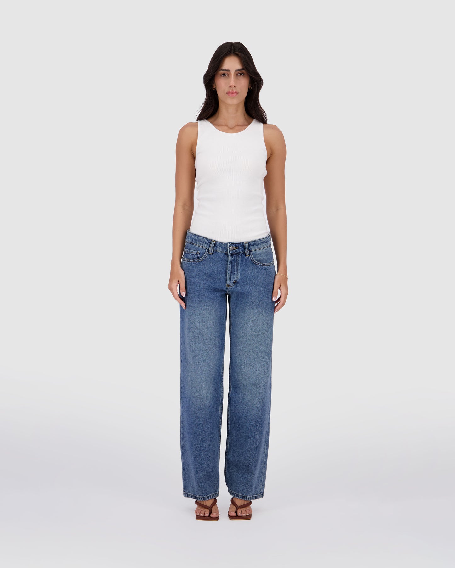Straight Leg - Dirty Medium Blue