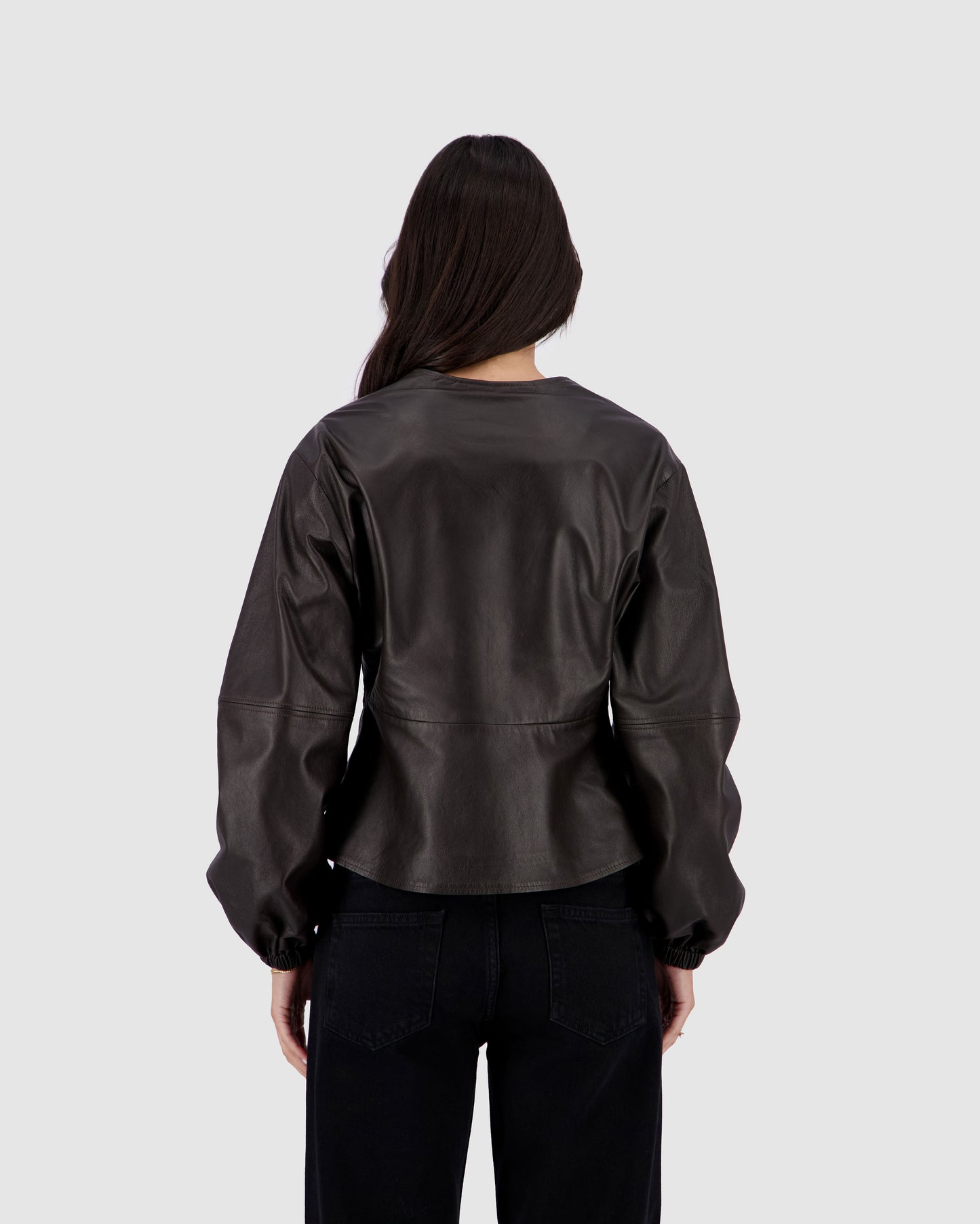 Leather Blouse - Brown