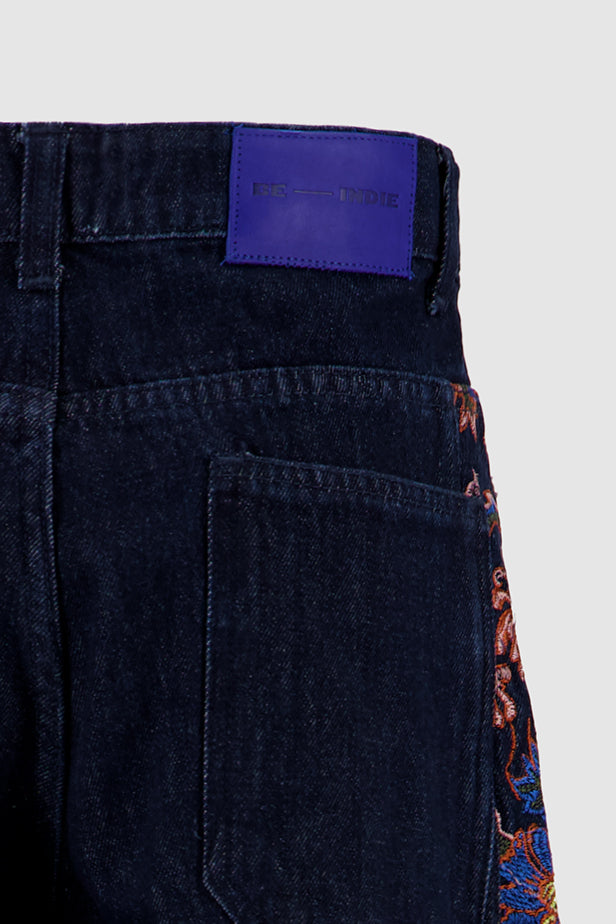 Floral Wide Leg -Midnight Blue