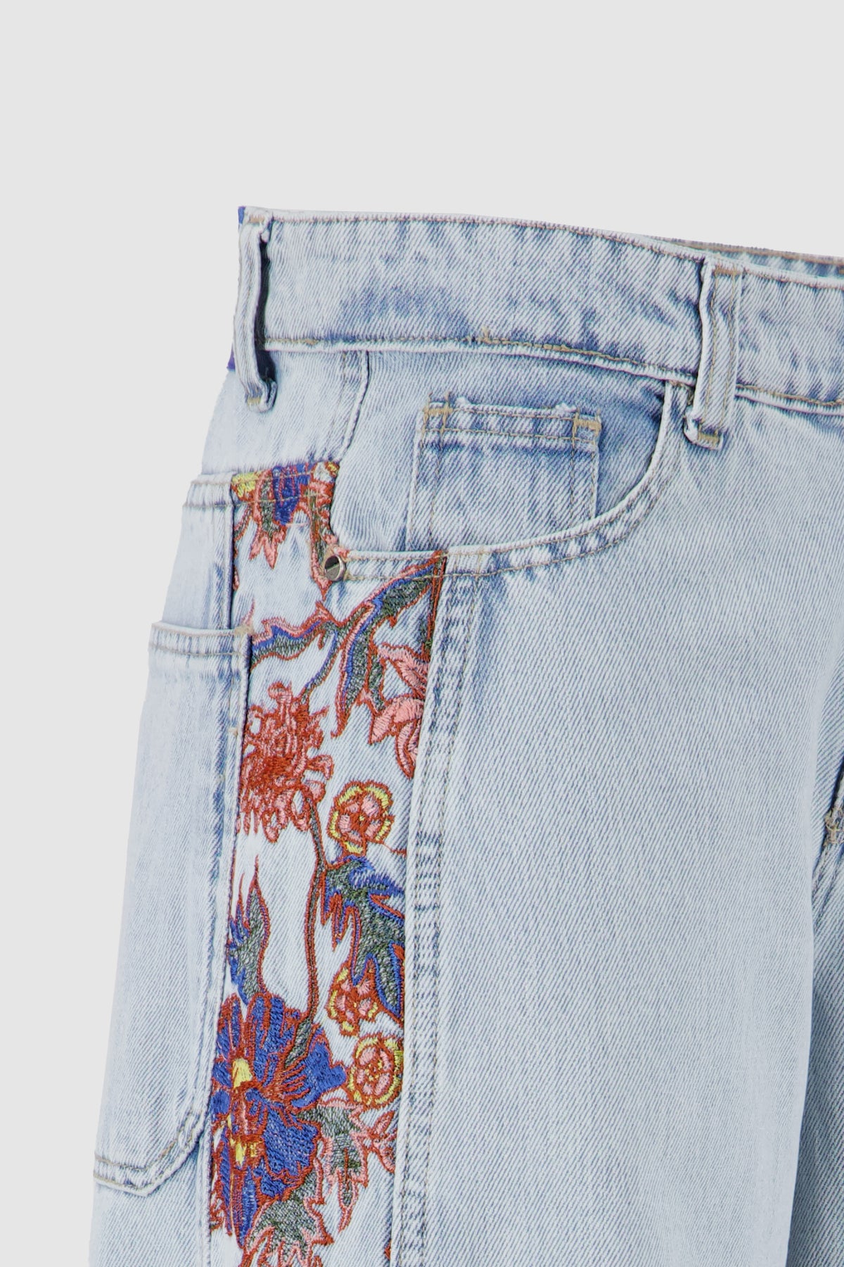Floral Wide Leg -Ice Blue