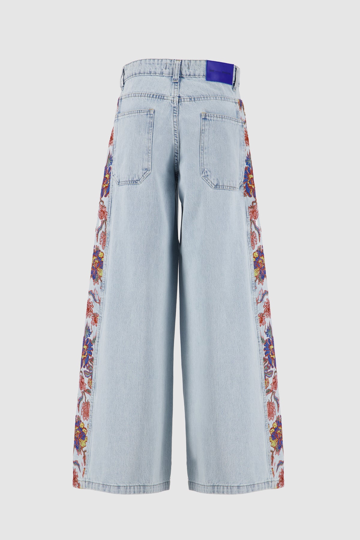 Floral Wide Leg -Ice Blue