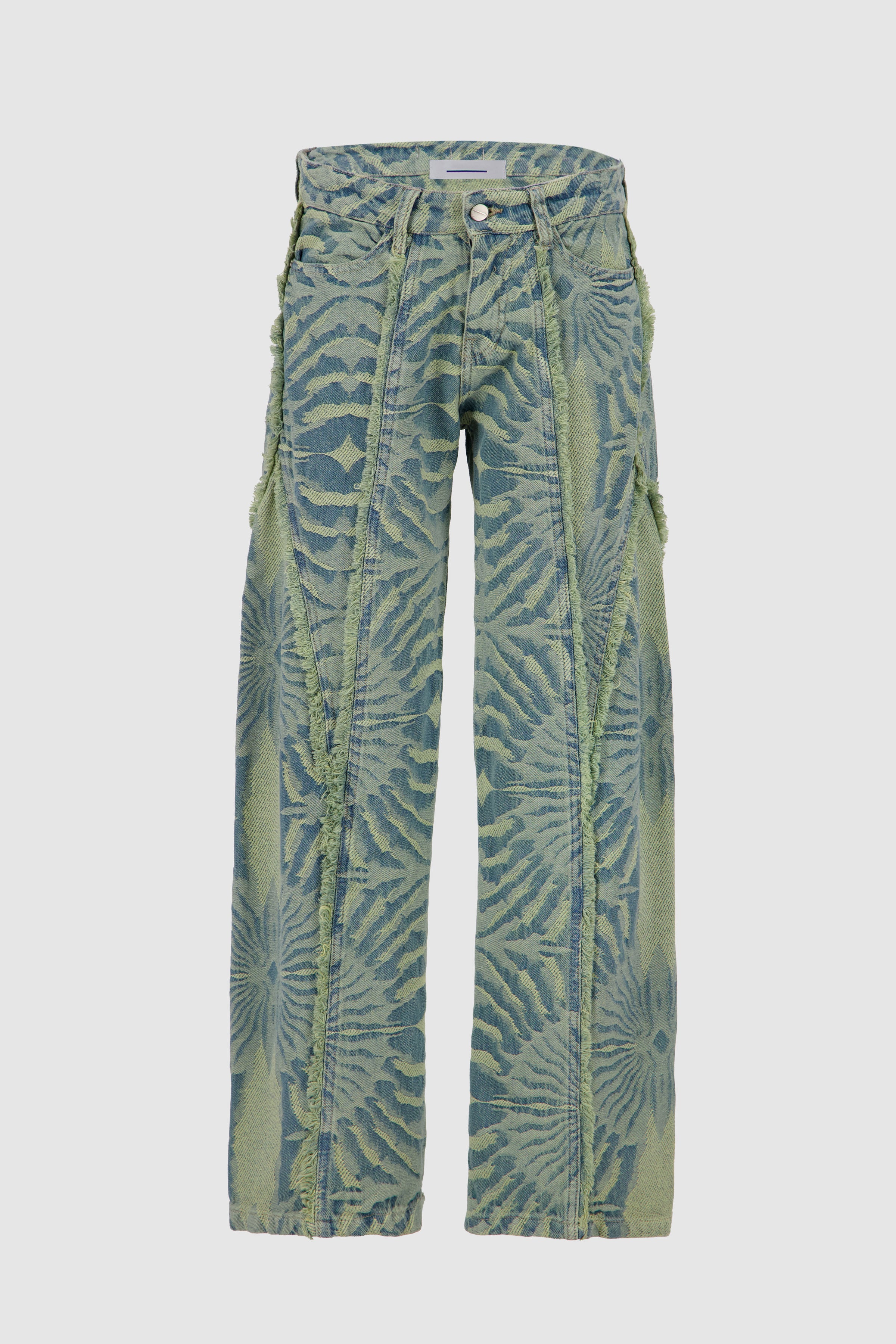 Straight Leg Fringed Jacquard