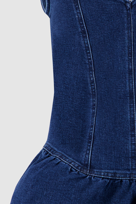 Sleevless Mini Dress -Indie Blue
