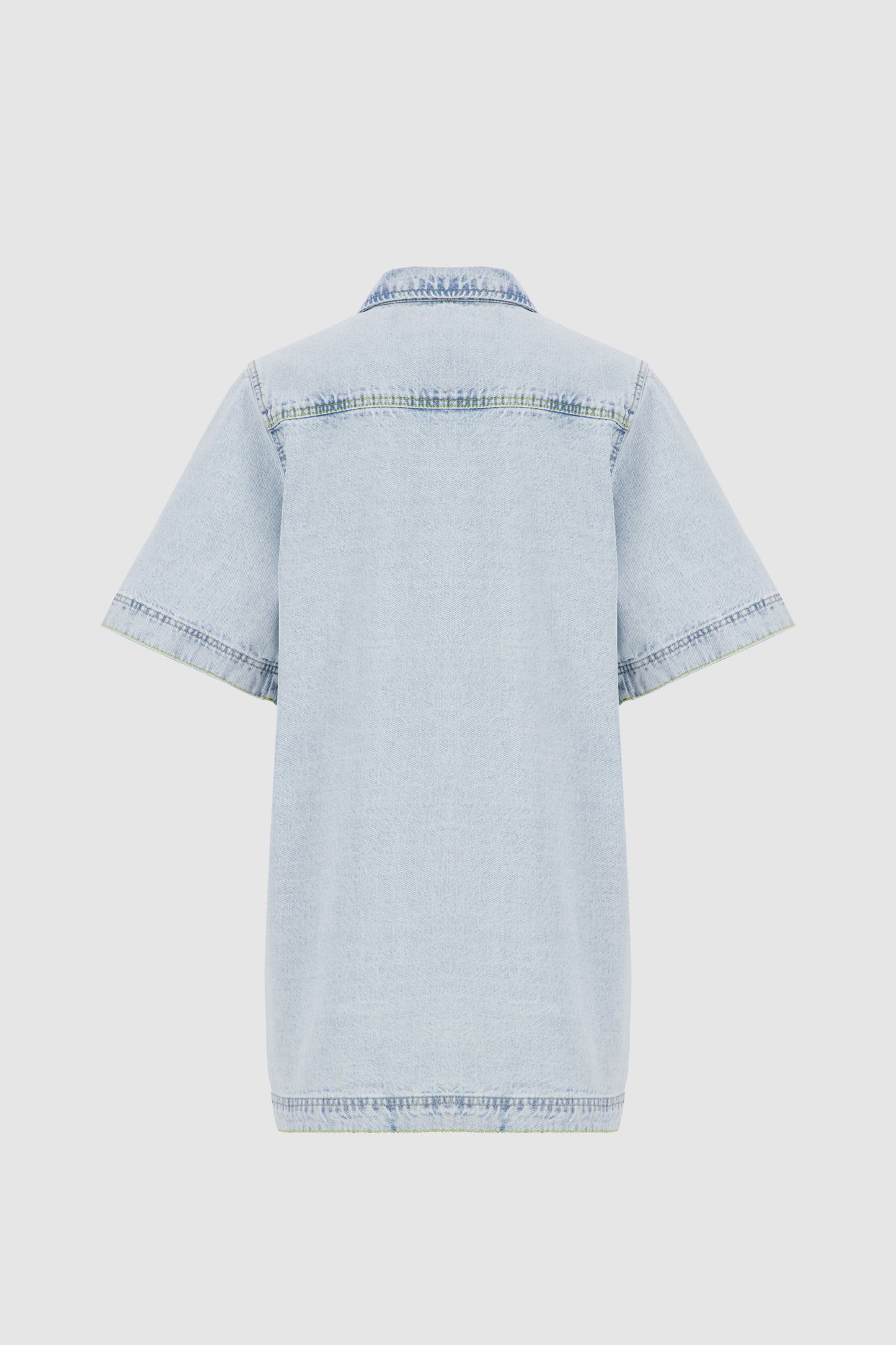 Denim Shirt Dress -Ice Blue