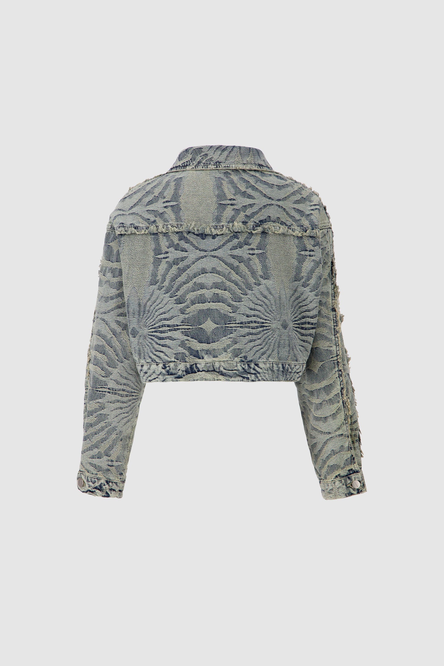 Fringed Jacquard Jacket  -Washed out