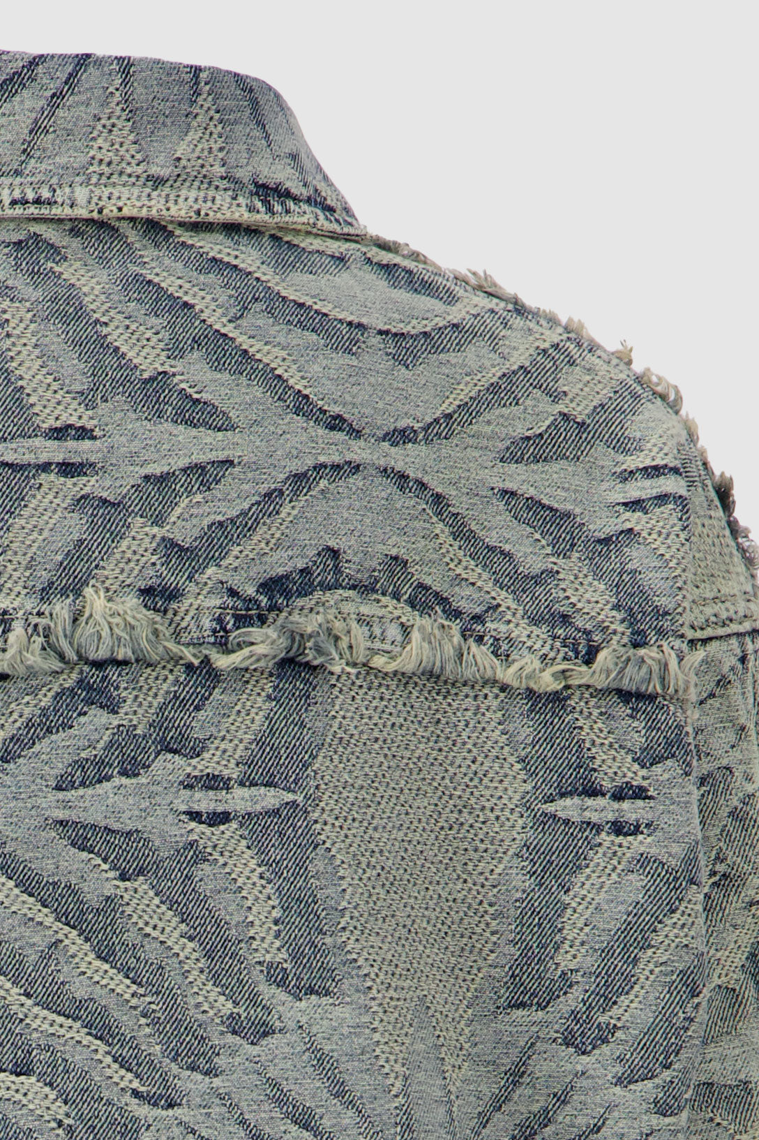 Fringed Jacquard Jacket  -Washed out