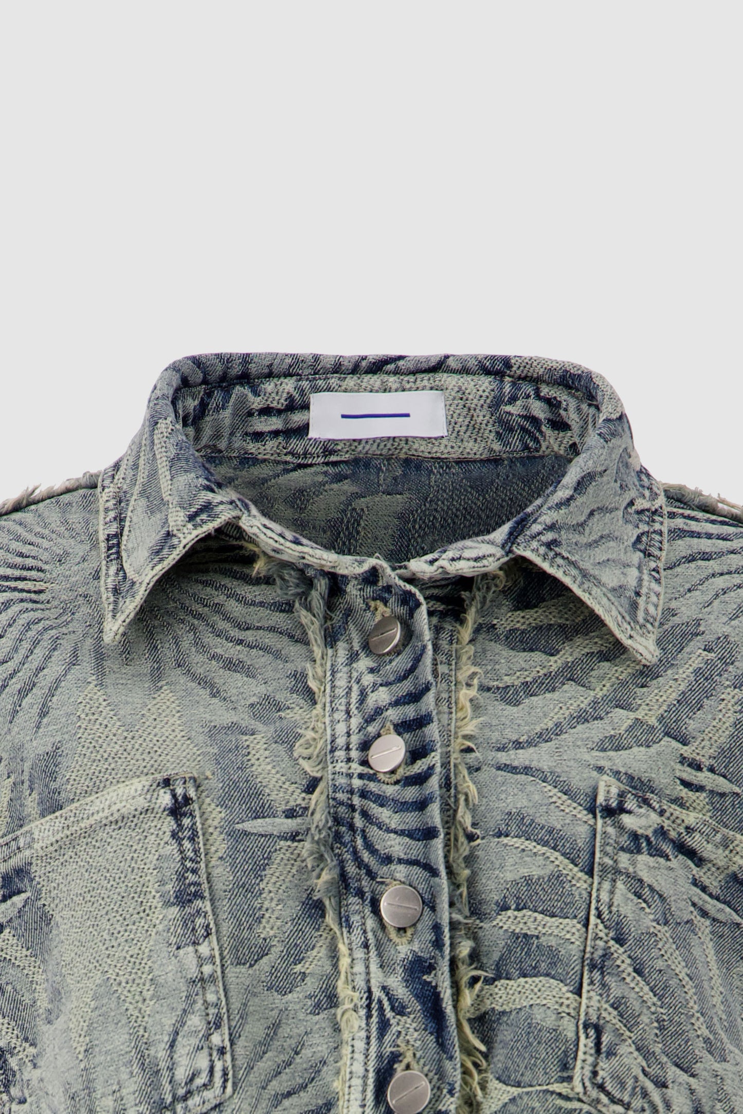 Fringed Jacquard Jacket  -Washed out