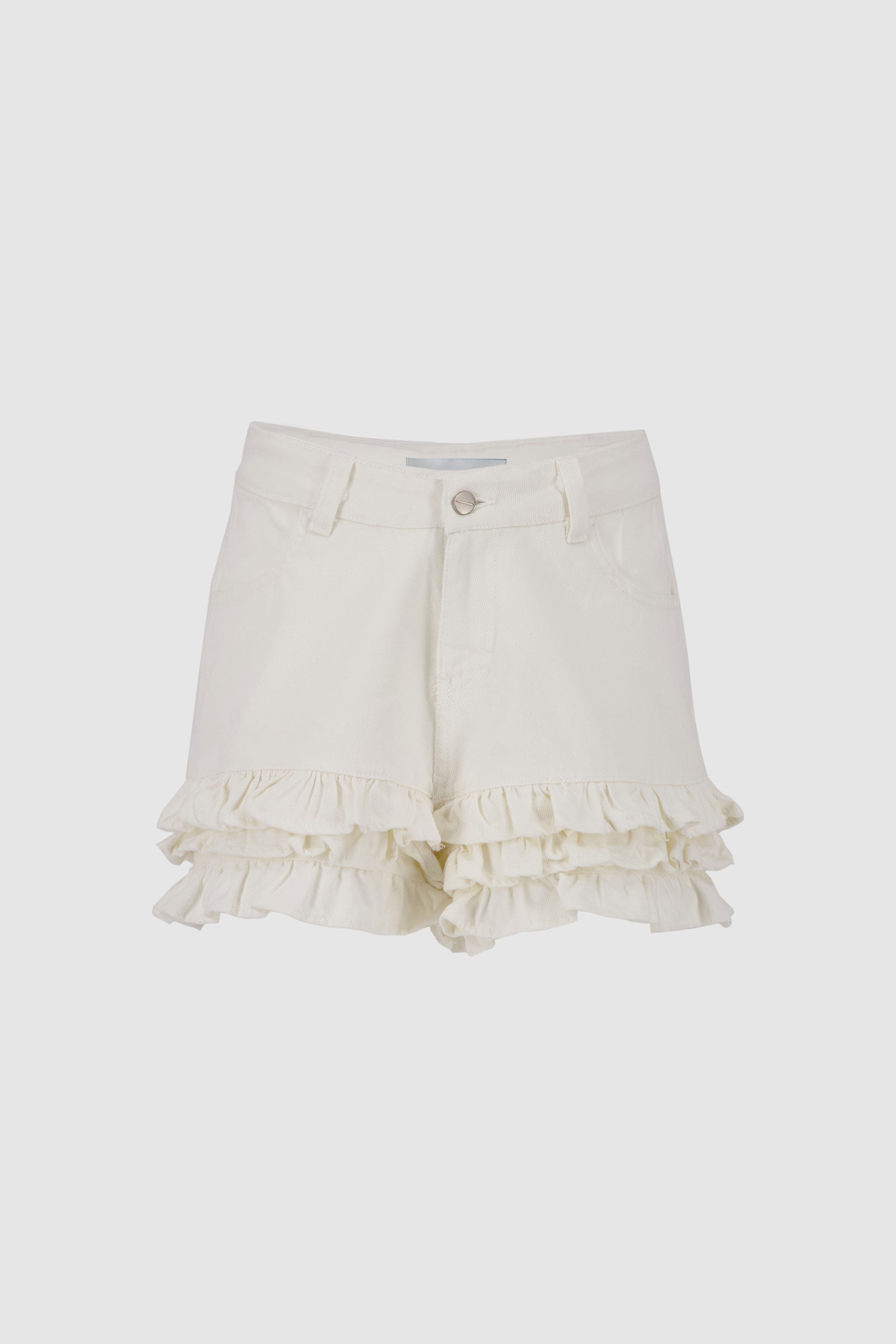 Ruffle Shorts  -White