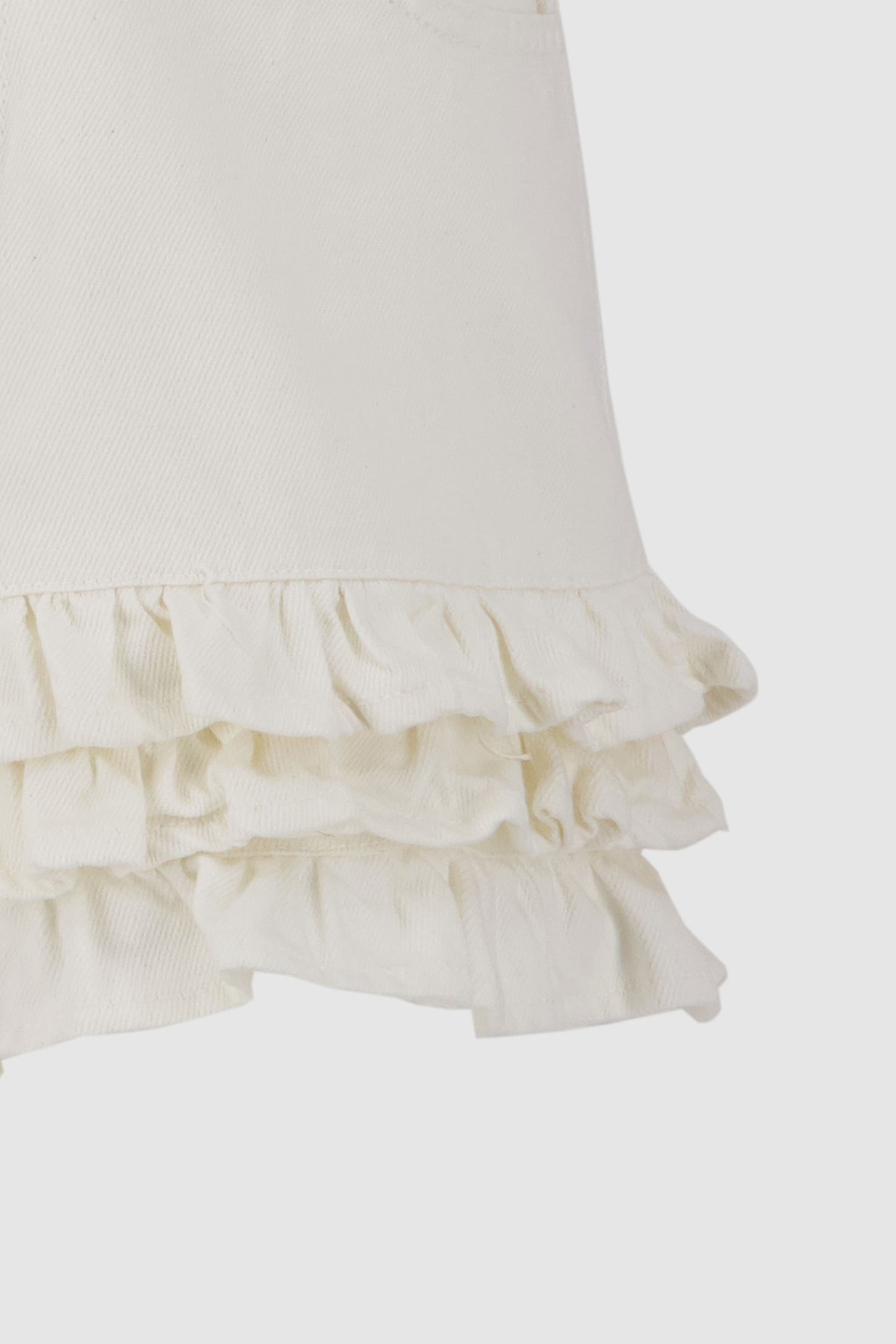 Ruffle Shorts  -White