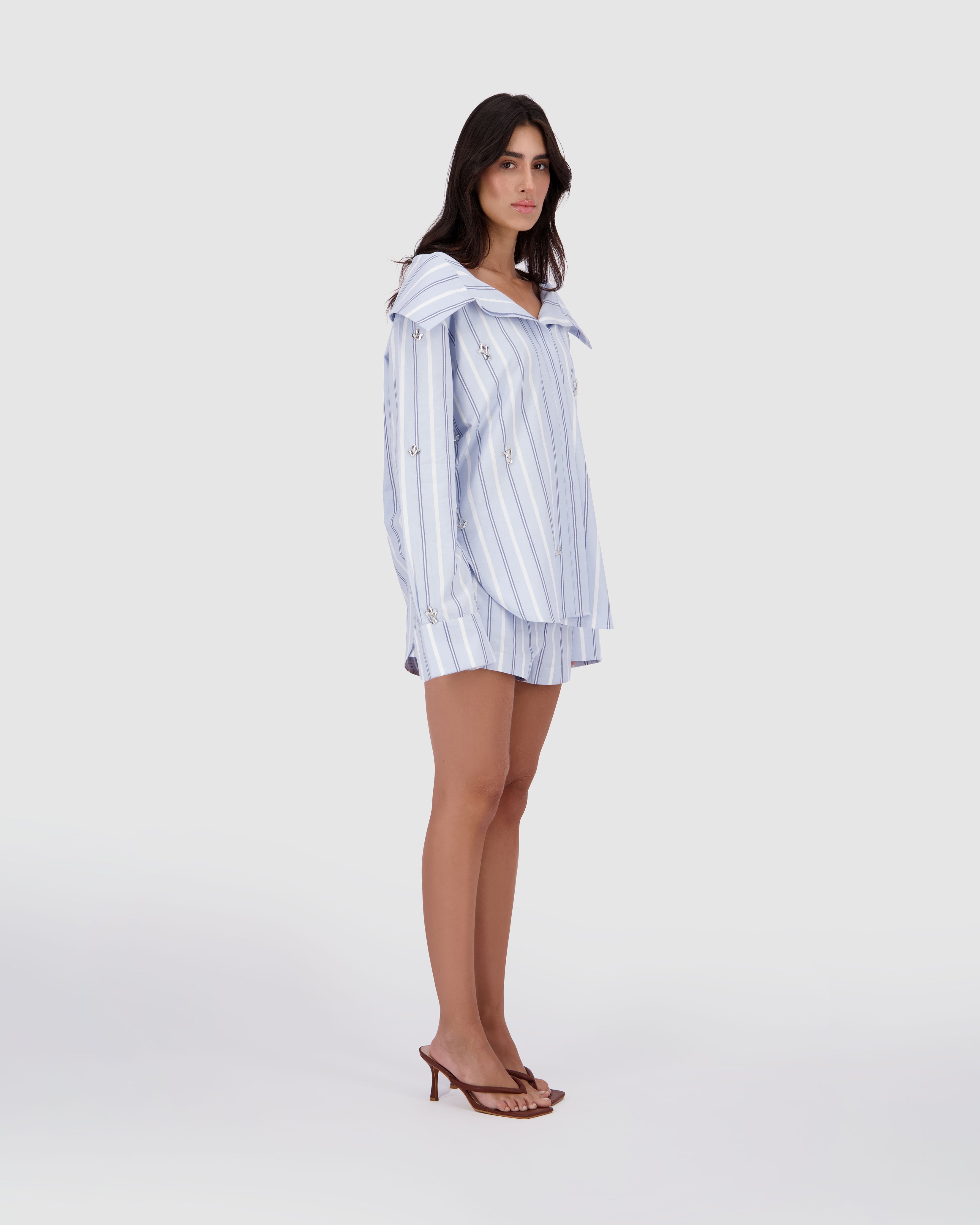 Boxer Short -Blue Pinstripe