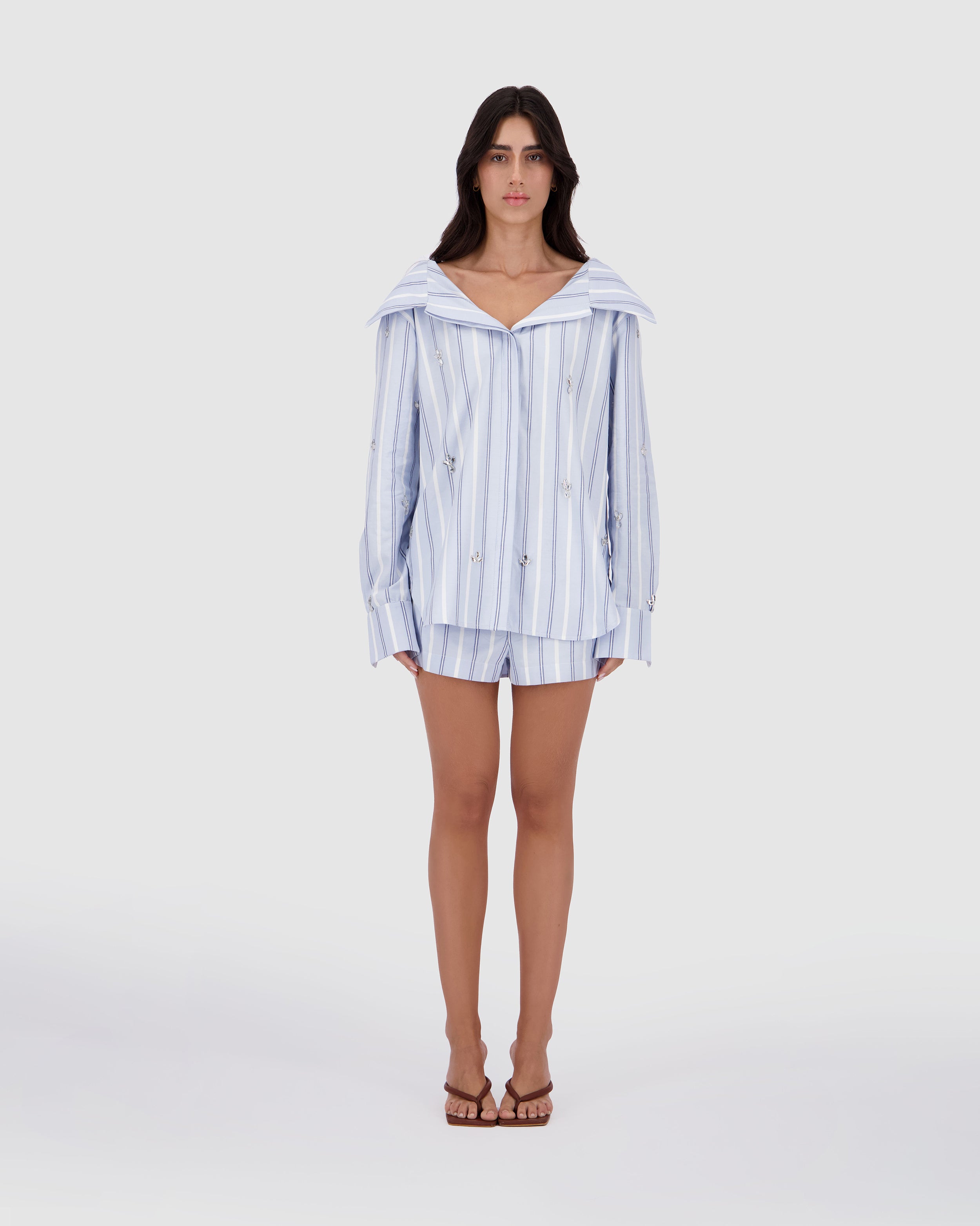 Boxer Short -Blue Pinstripe