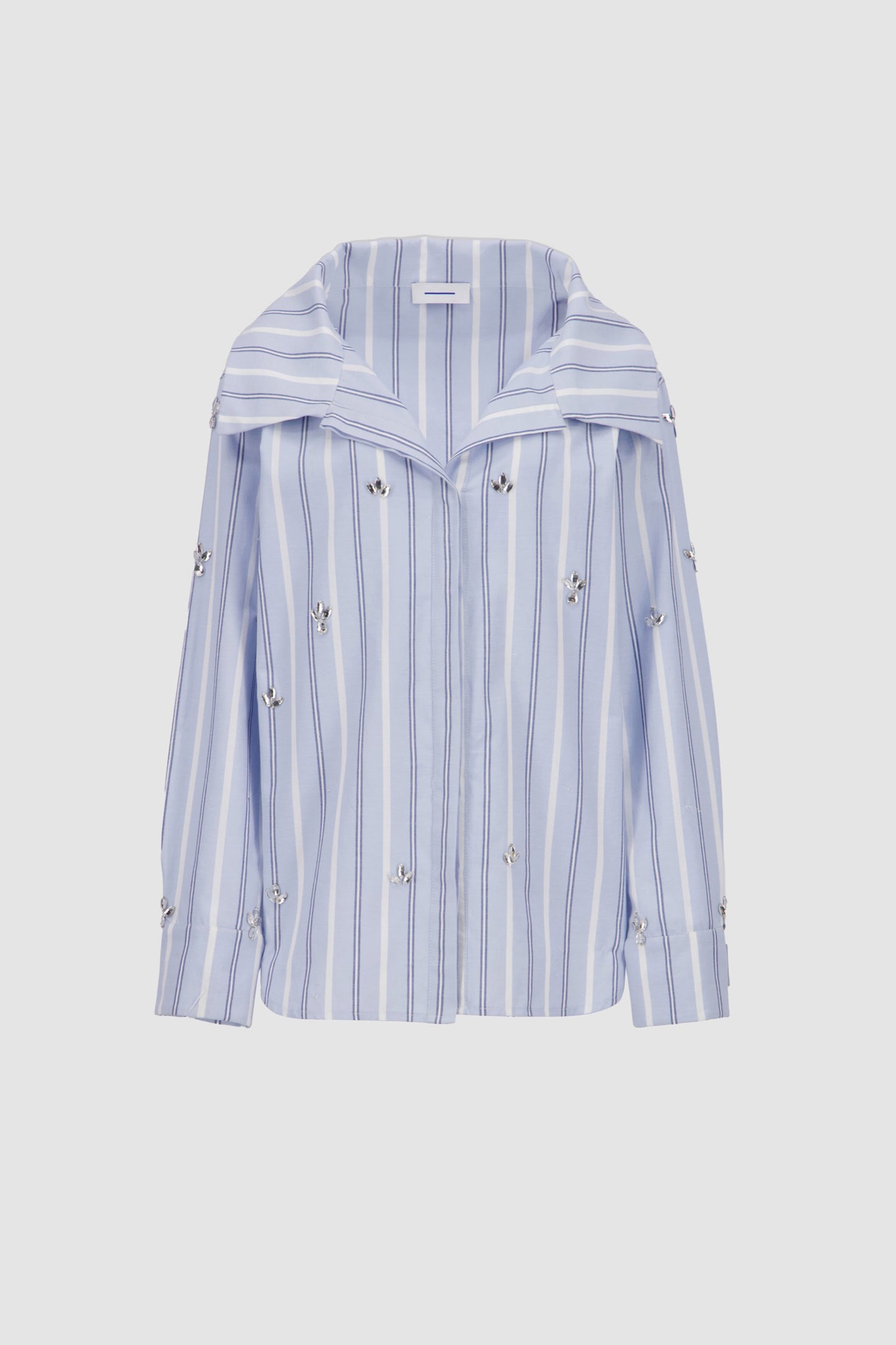 Embellished Shirt -Blue Pinstripe