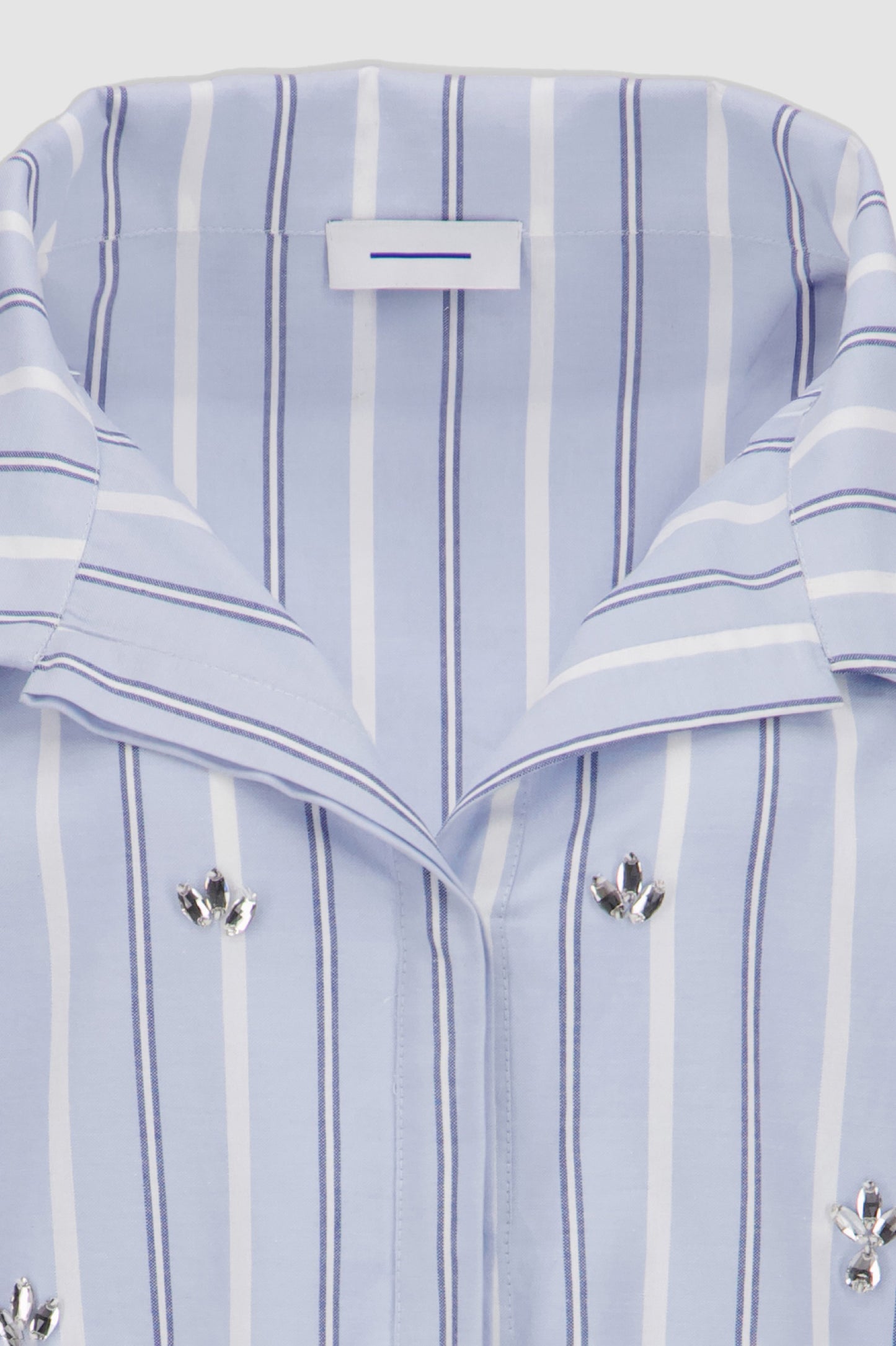Embellished Shirt -Blue Pinstripe