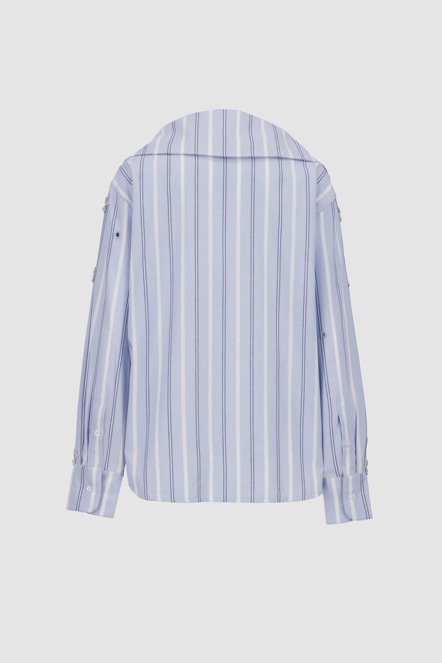 Embellished Shirt -Blue Pinstripe