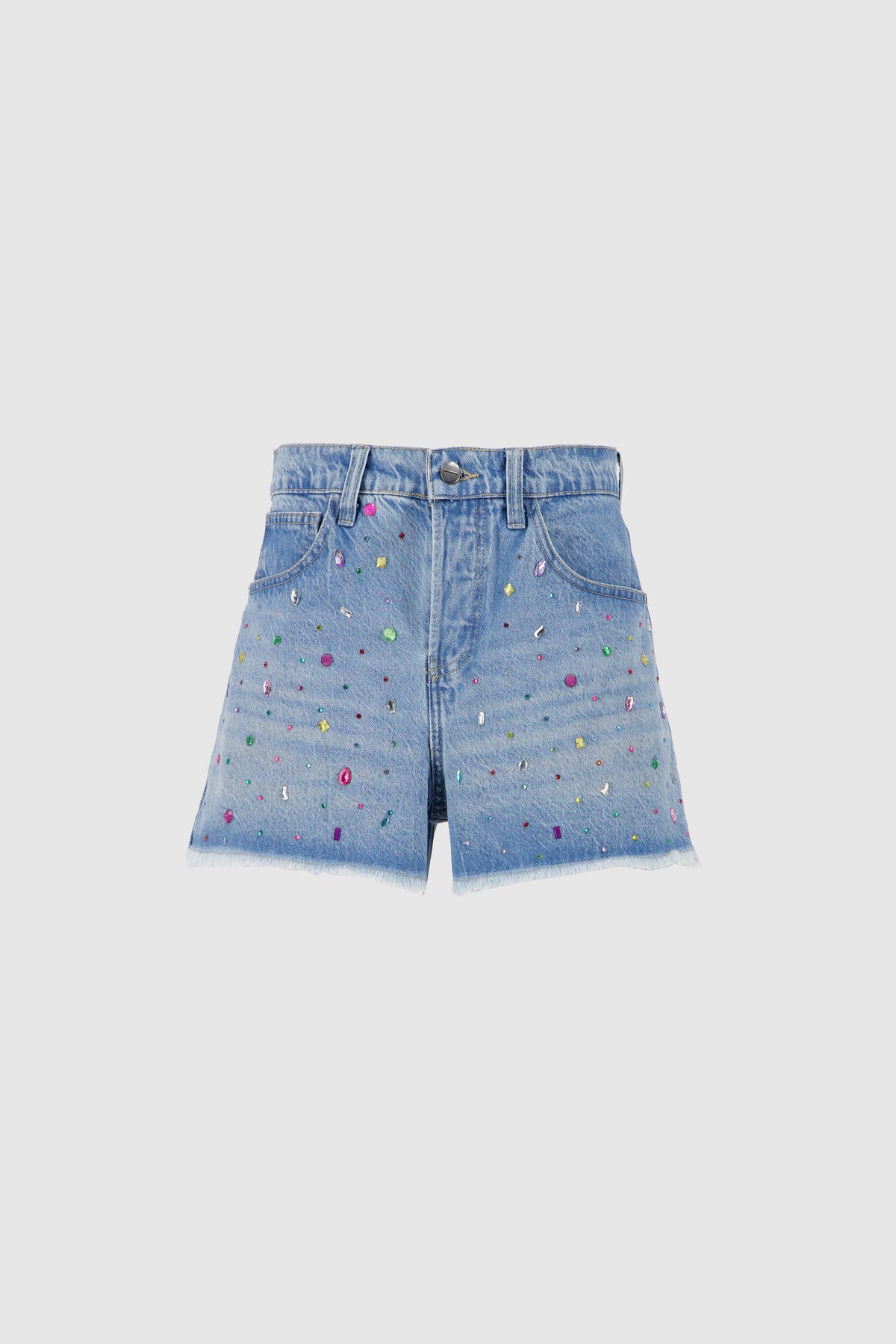Be-Dazzled Vintage Cut Off Shorts -Sky Blue