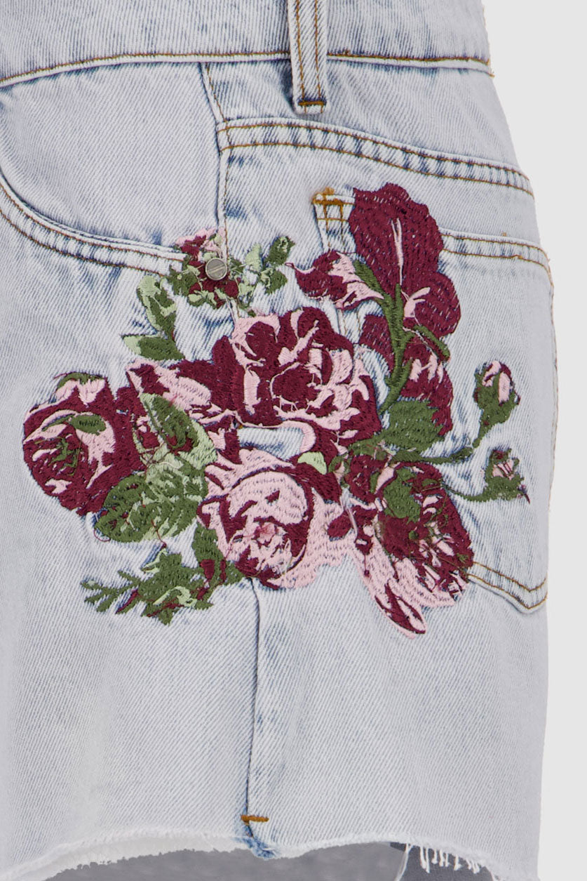 Cut Off Floral Shorts