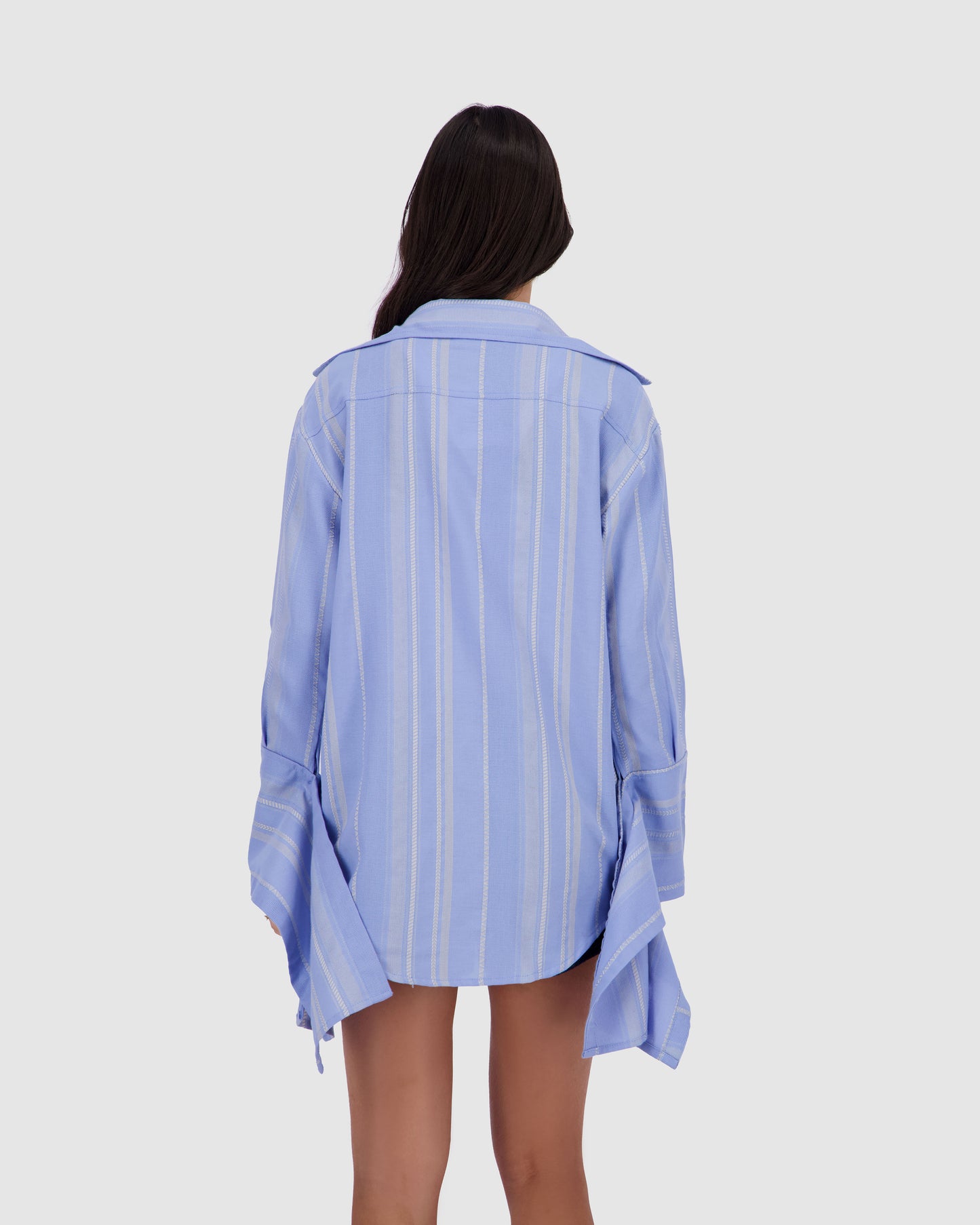 Beach Striped Bound Shirt -Blue x Beige