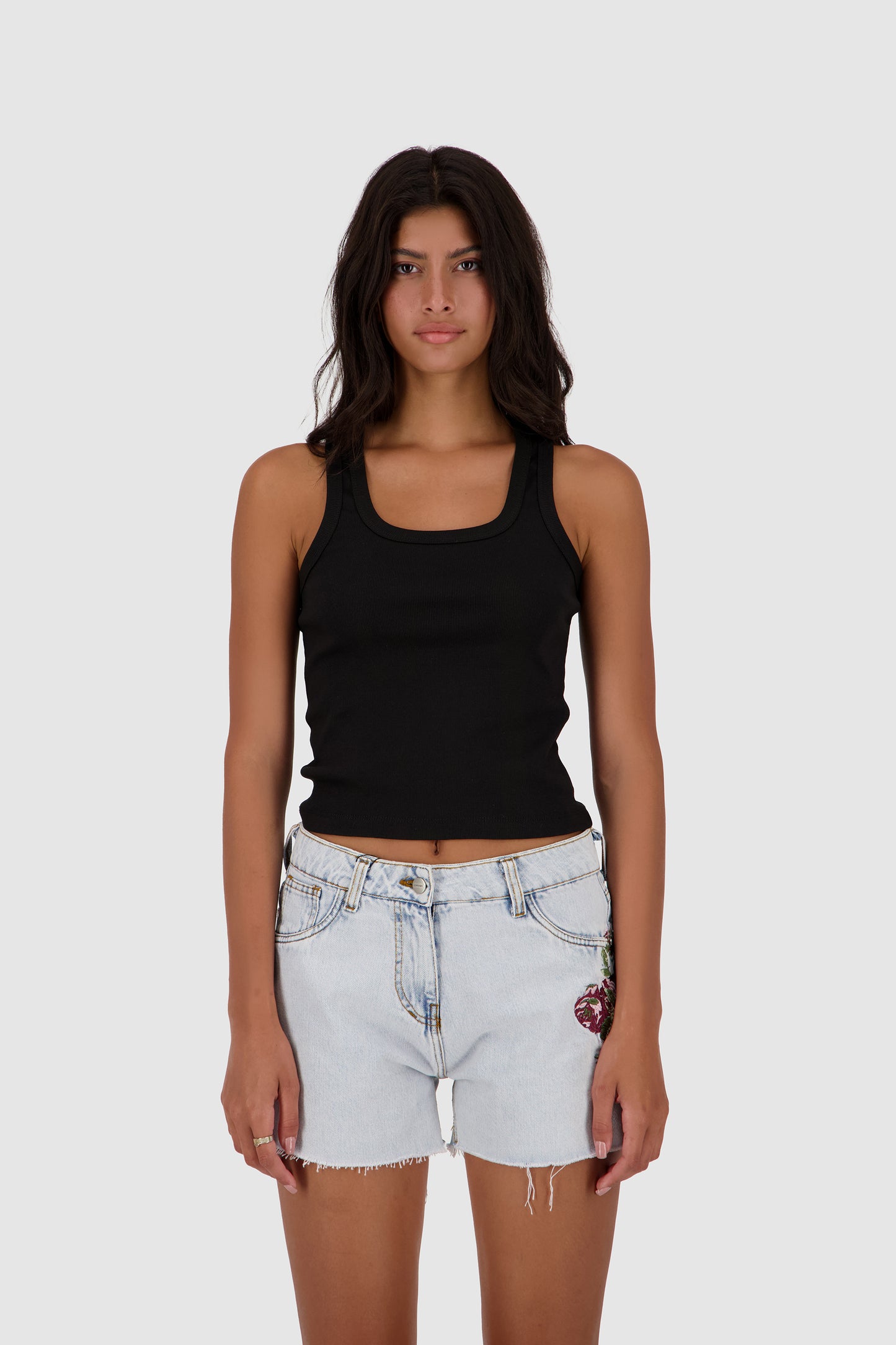 Cut Off Floral Shorts