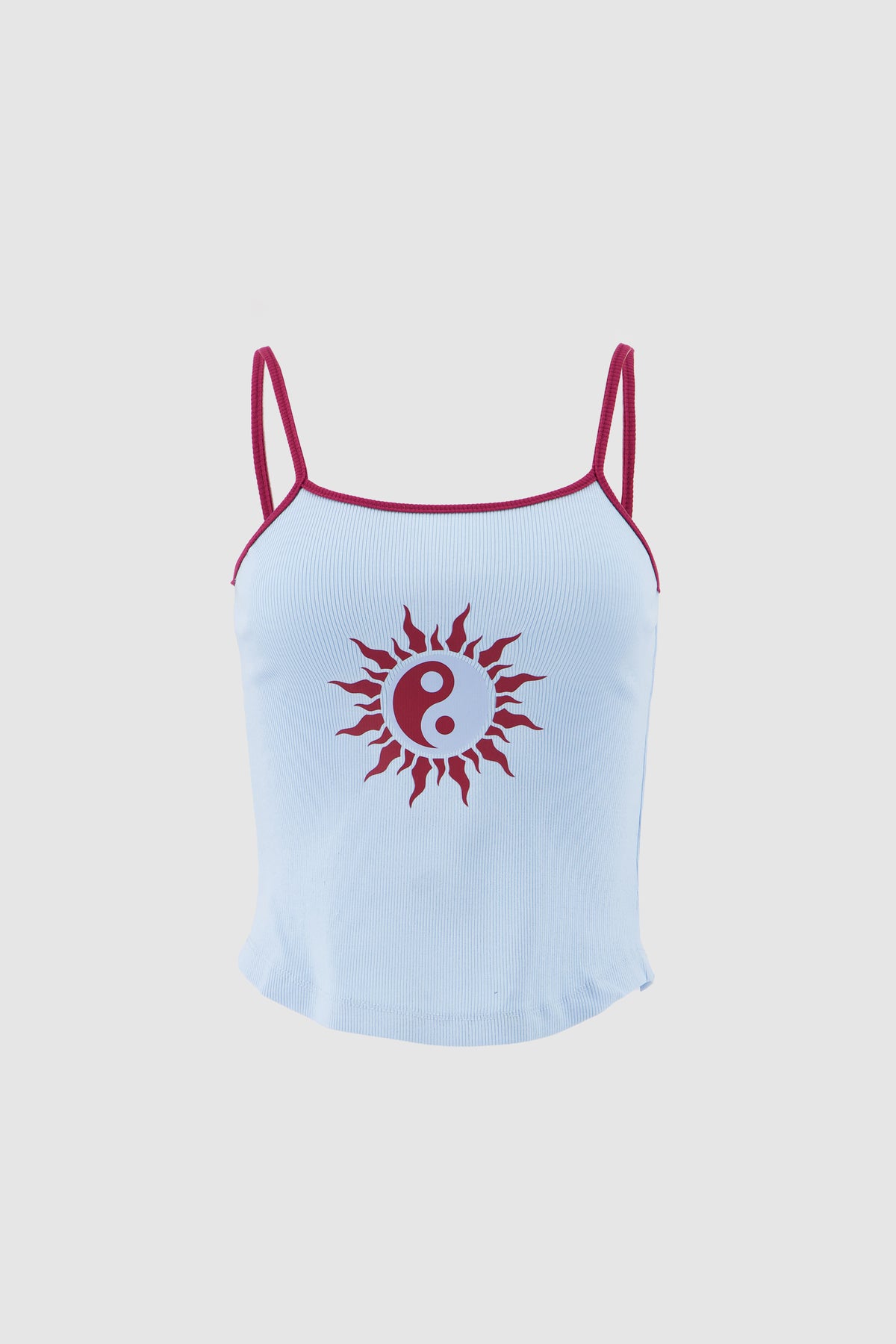 Contrast Straps Tank -Baby Blue