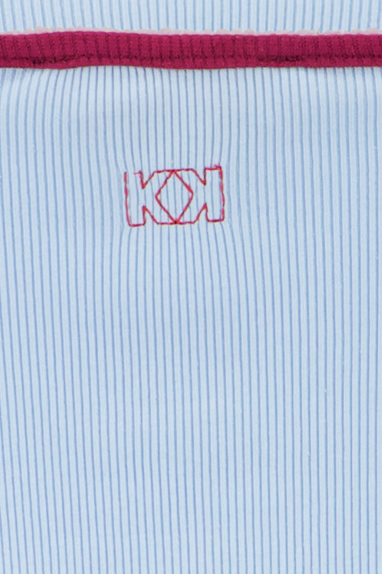Contrast Straps Tank -Baby Blue
