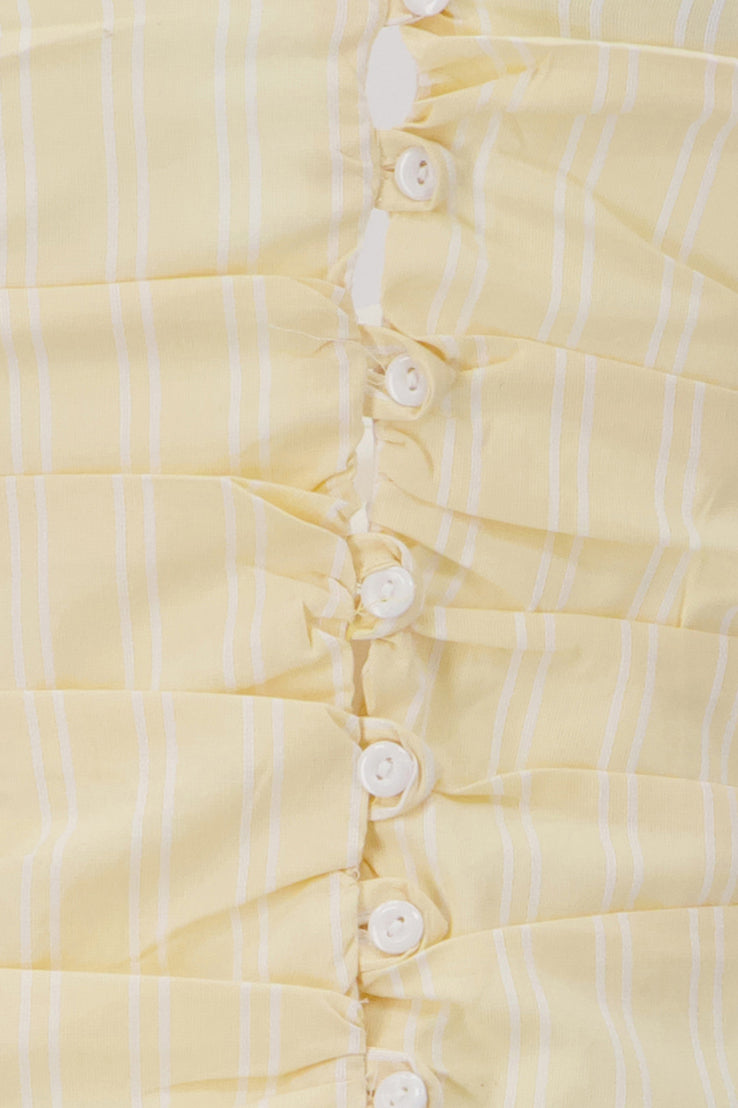 Poplin Top -Yellow Pinstripe