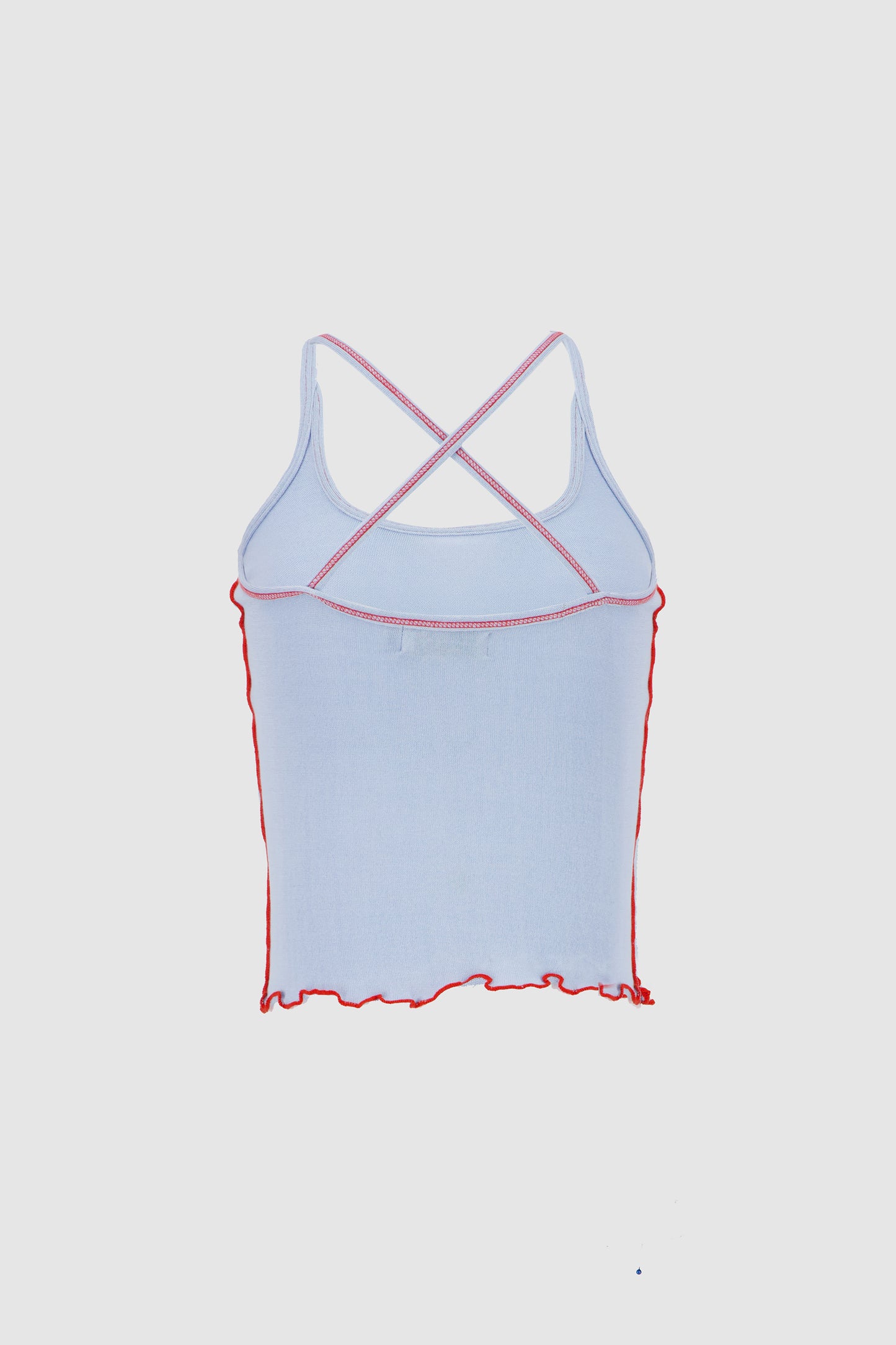 Stitch Knit Tank -Baby Blue x Valiant Red