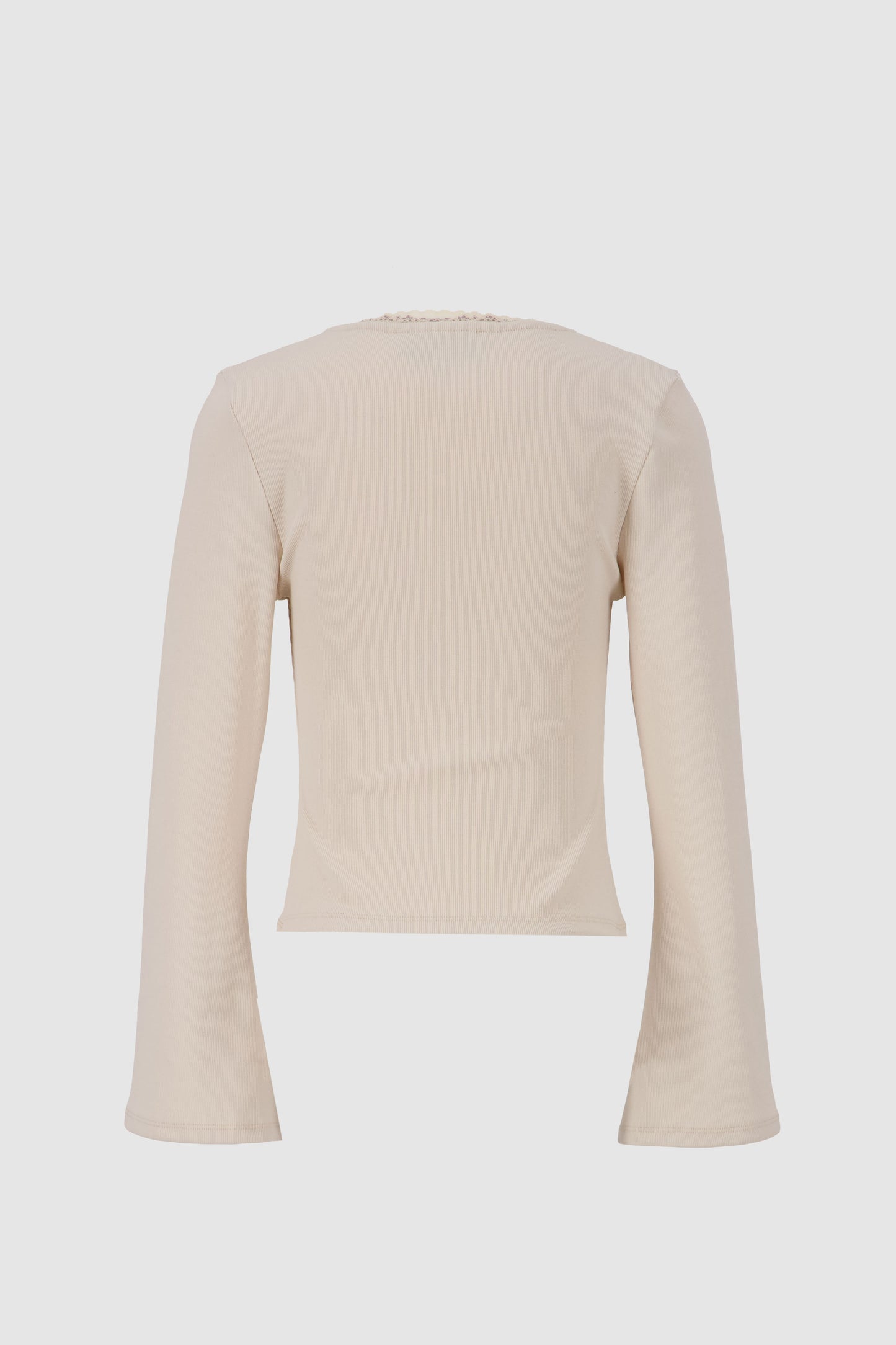 Lace Vee Top -Beige