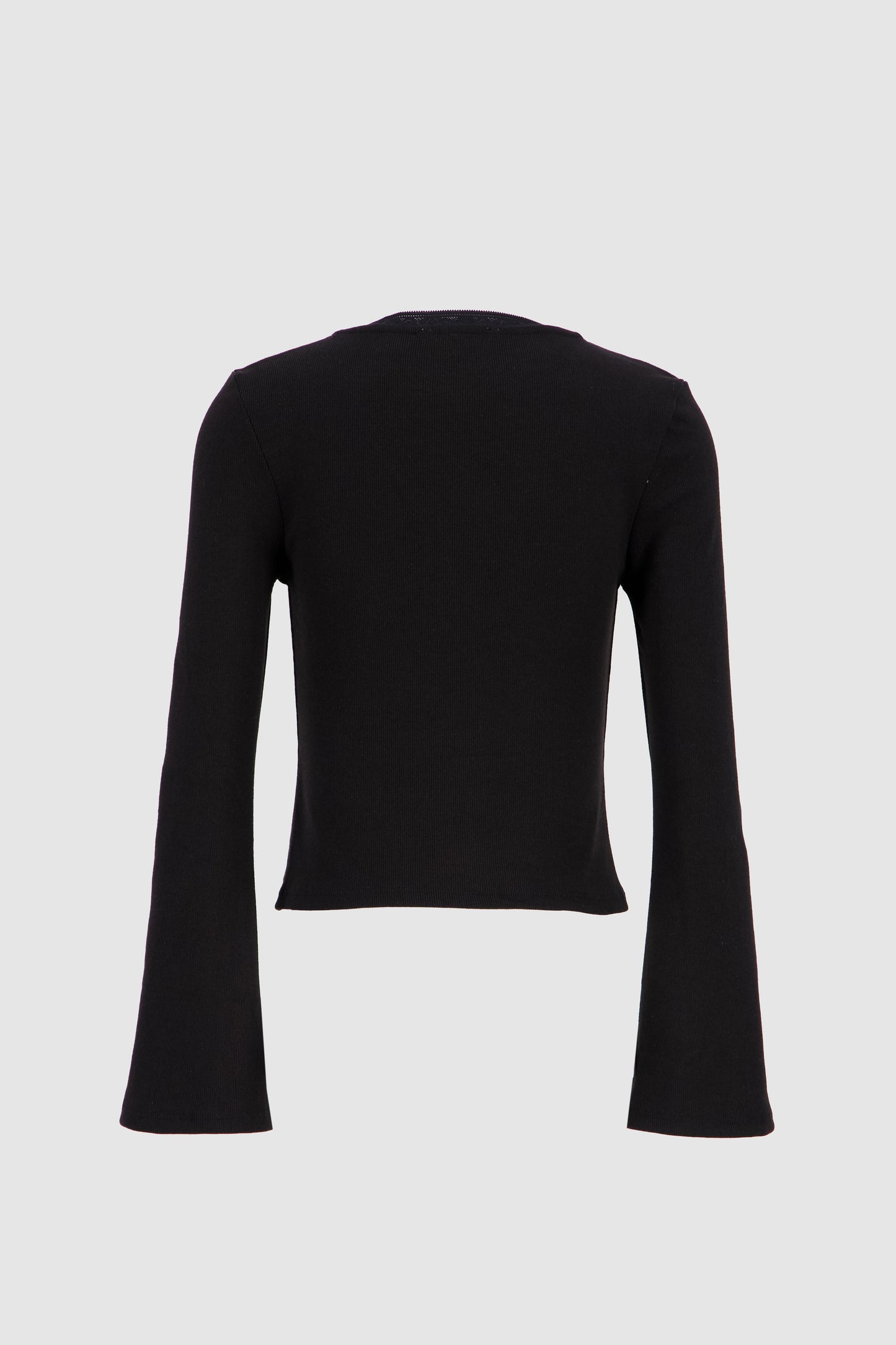 Lace Vee Top -Black