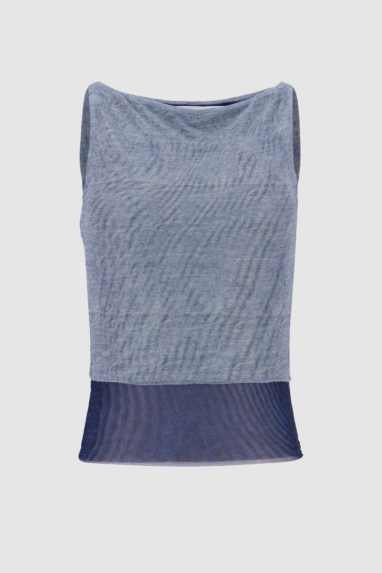 Sheer Denim Top -Light Blue