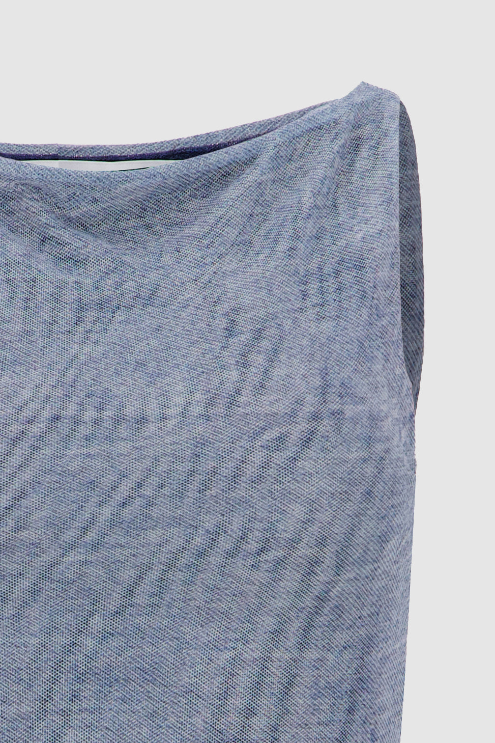 Sheer Denim Top -Light Blue