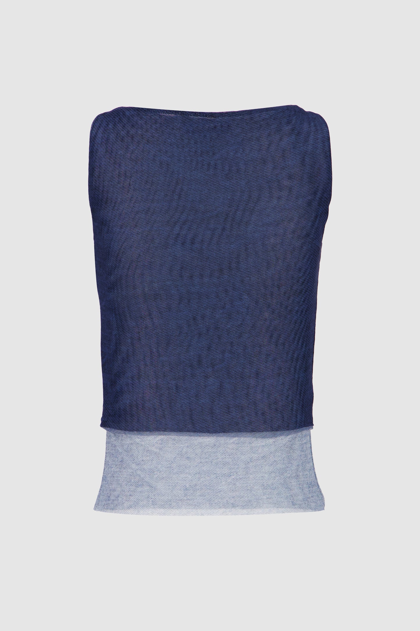 Sheer Denim Top -Medium Blue