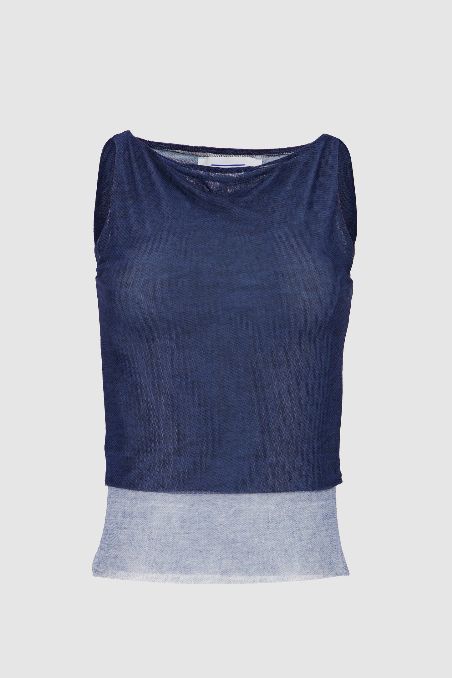 Sheer Denim Top -Medium Blue