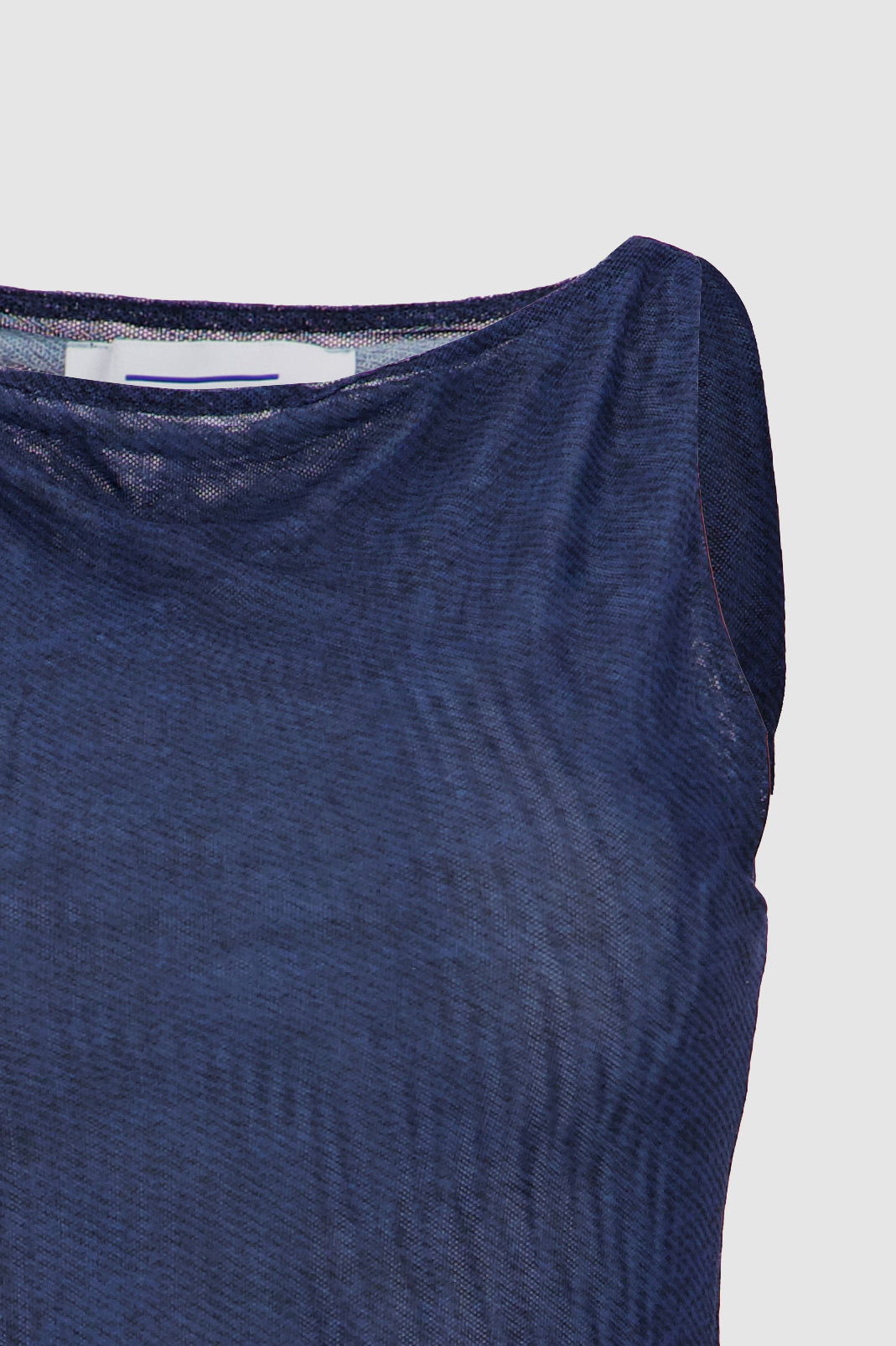 Sheer Denim Top -Medium Blue
