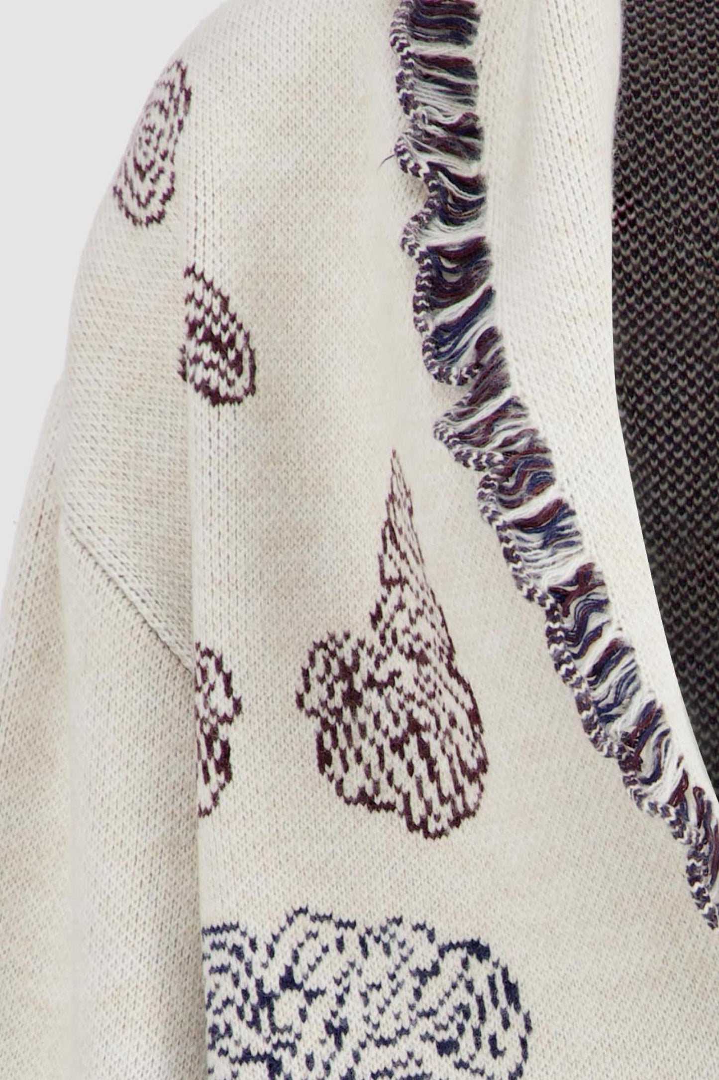 Knitted Jacquard Cardigan - Egret