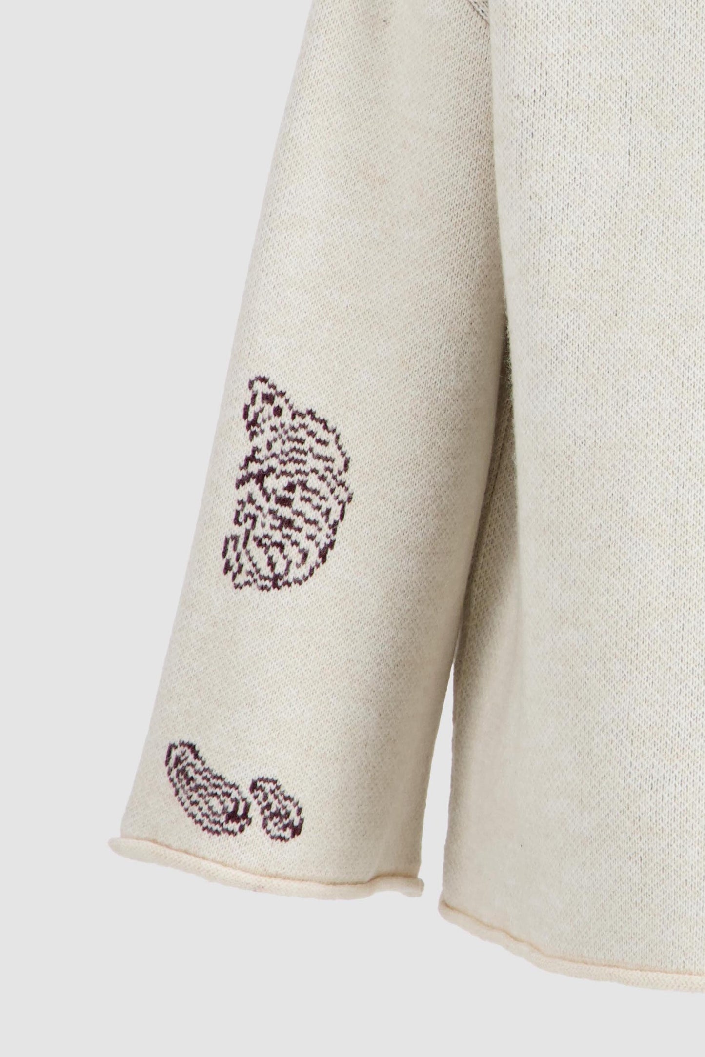 Knitted Jacquard Cardigan - Egret