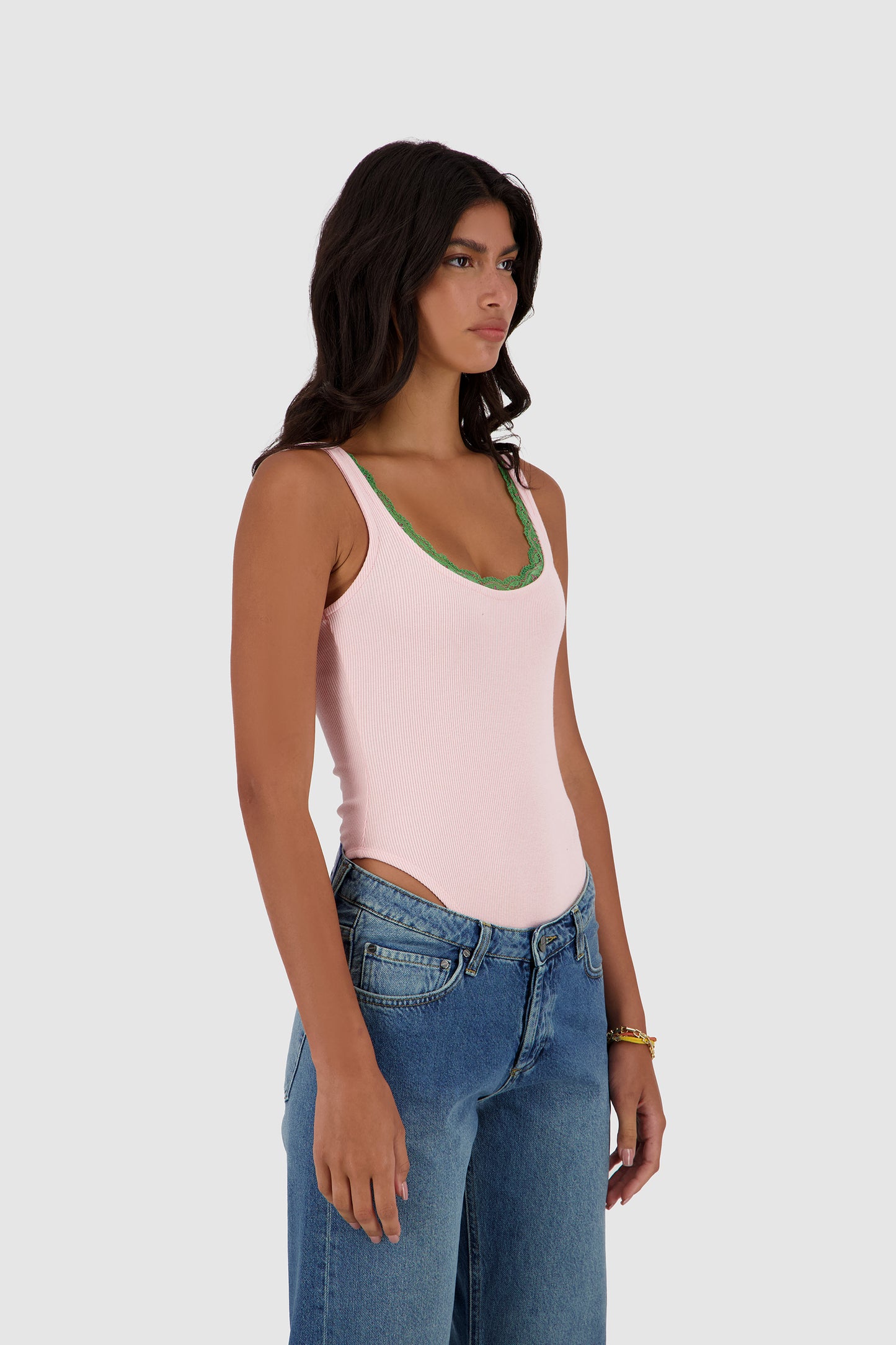 Lace Bodysuit -Pink