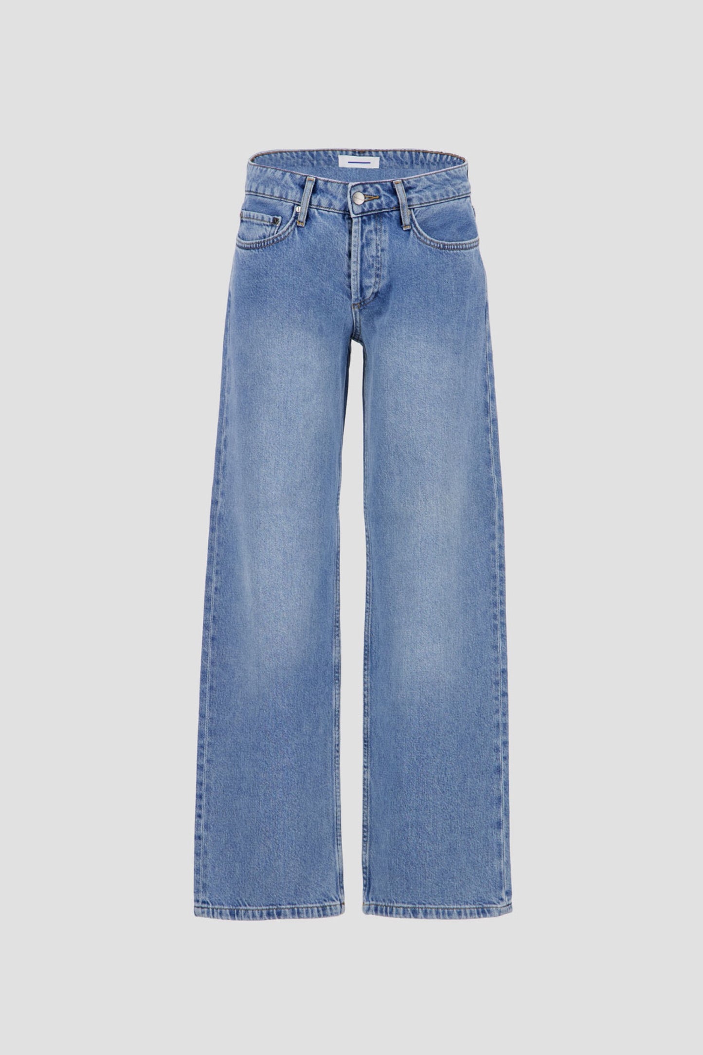 Straight Leg Jeans - Medium Blue