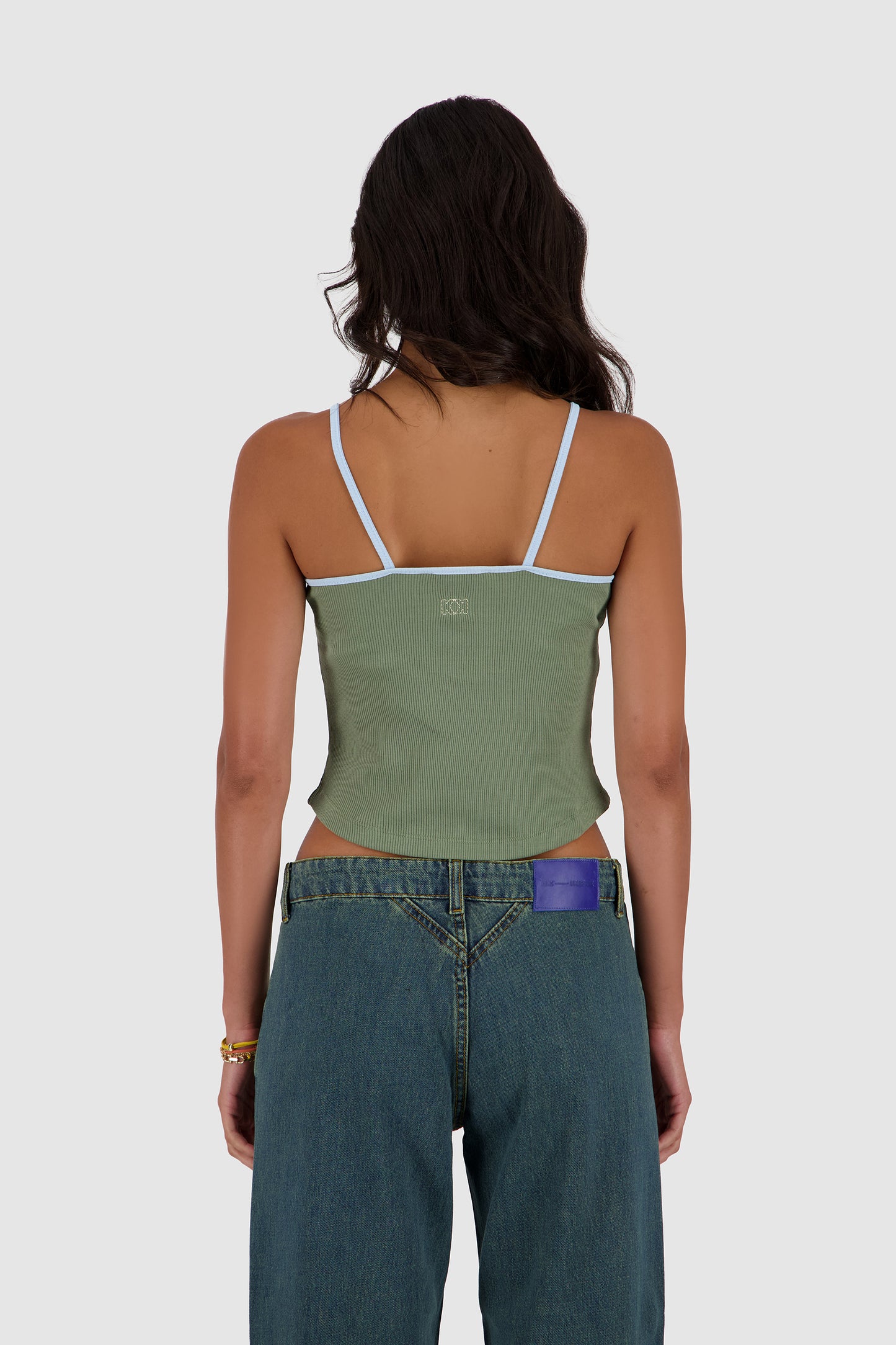 Contrast Straps Tank -Mint