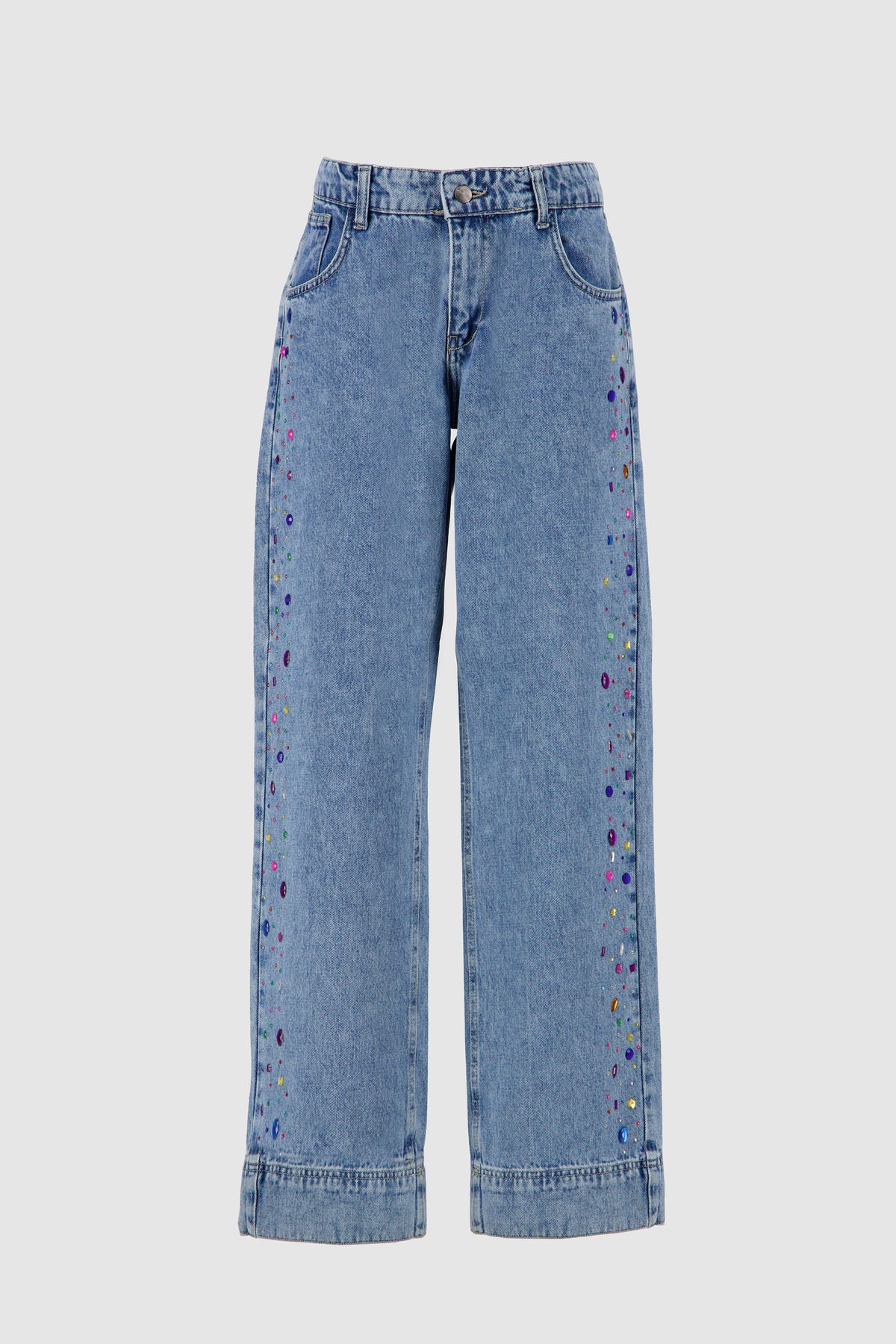 Side Be-Dazzled Destiny Jeans -Stone Blue
