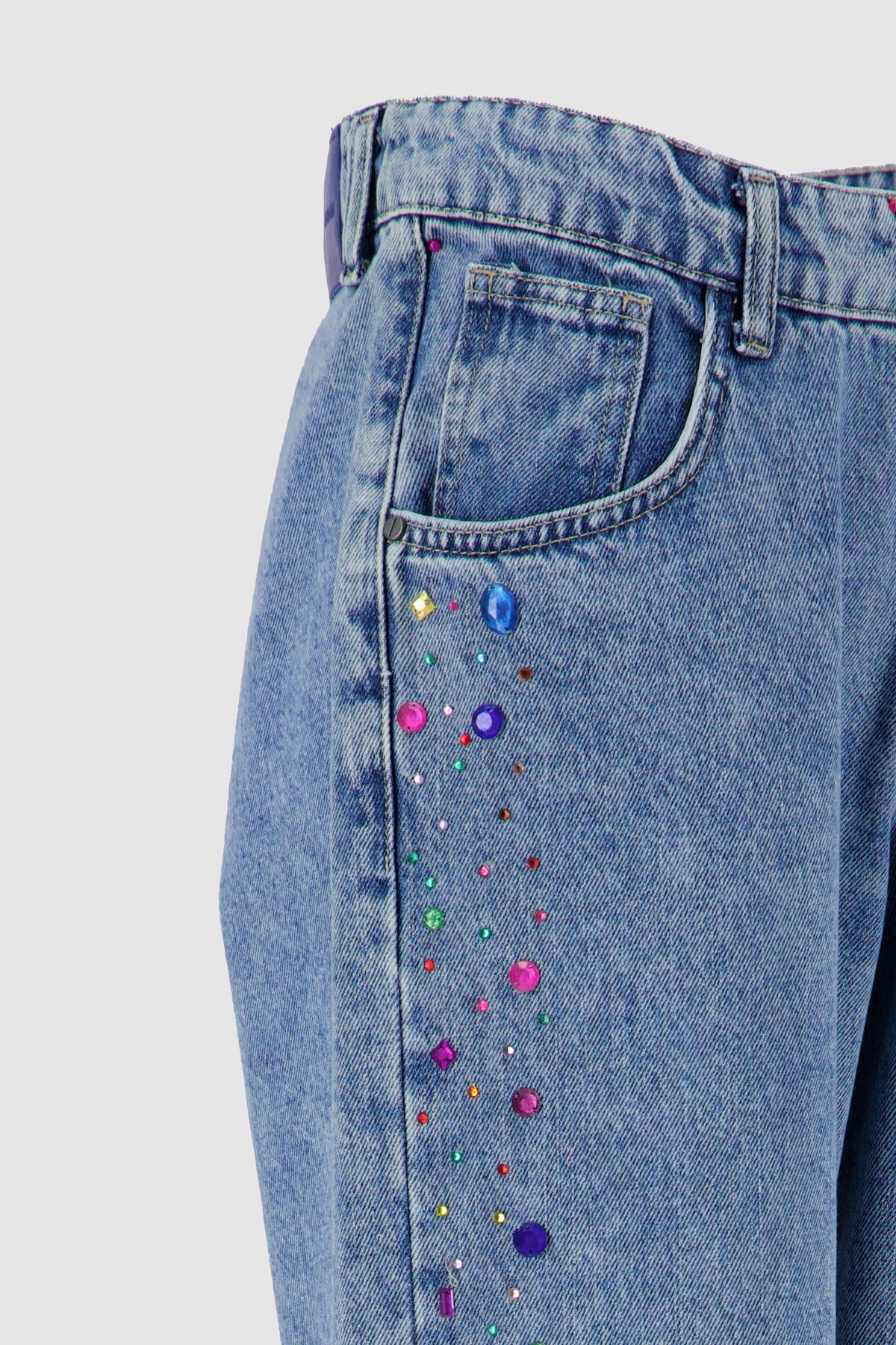 Side Be-Dazzled Destiny Jeans -Stone Blue