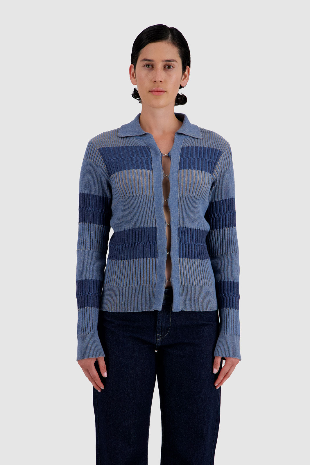 Hook & Eye Cardigan - Blue Tone