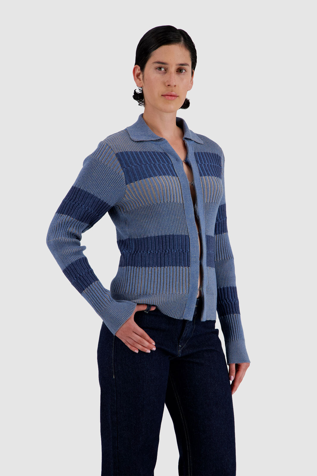 Hook & Eye Cardigan - Blue Tone