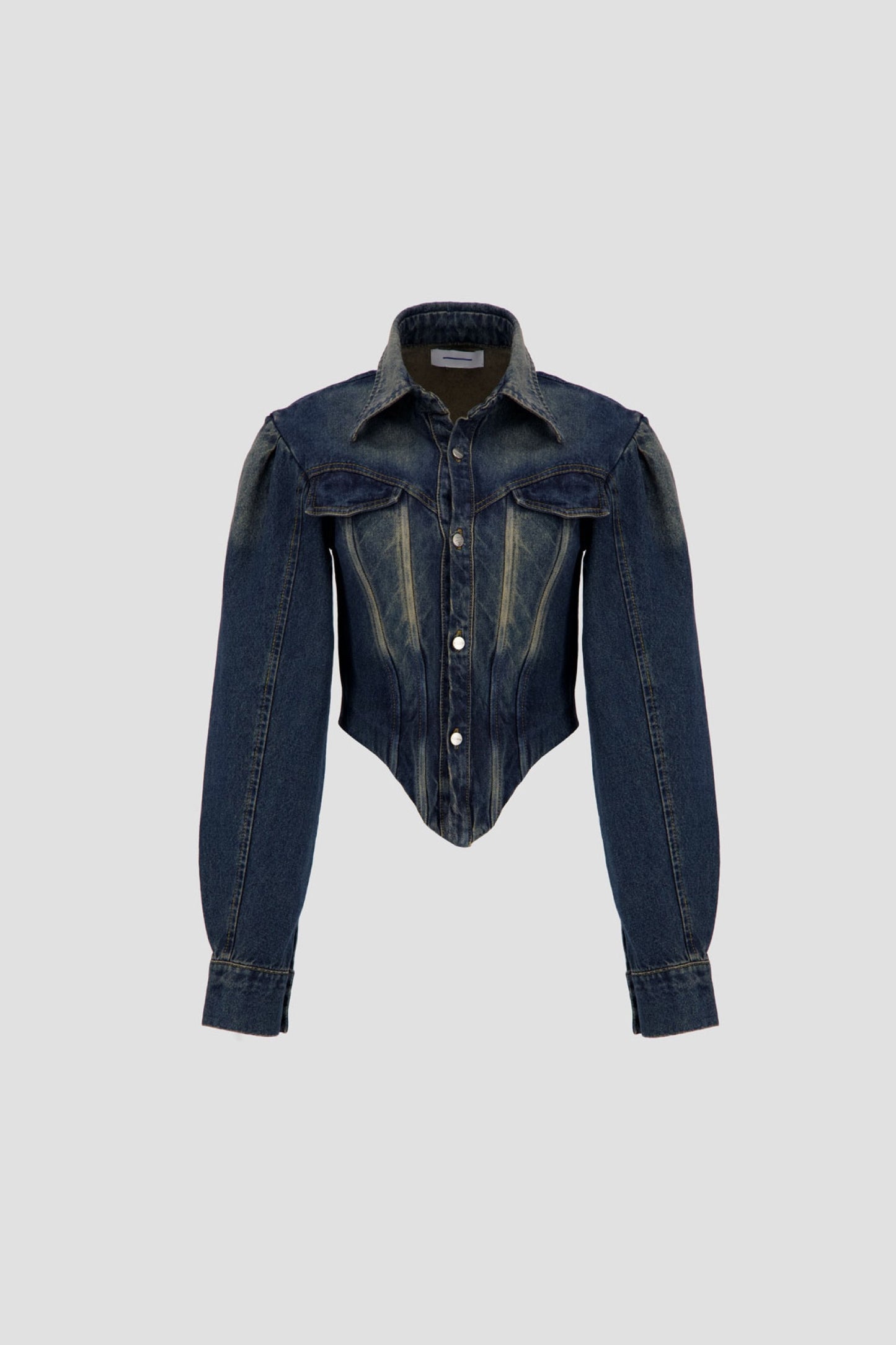 Corset Jacket - Medium Blue with Dirty Wash