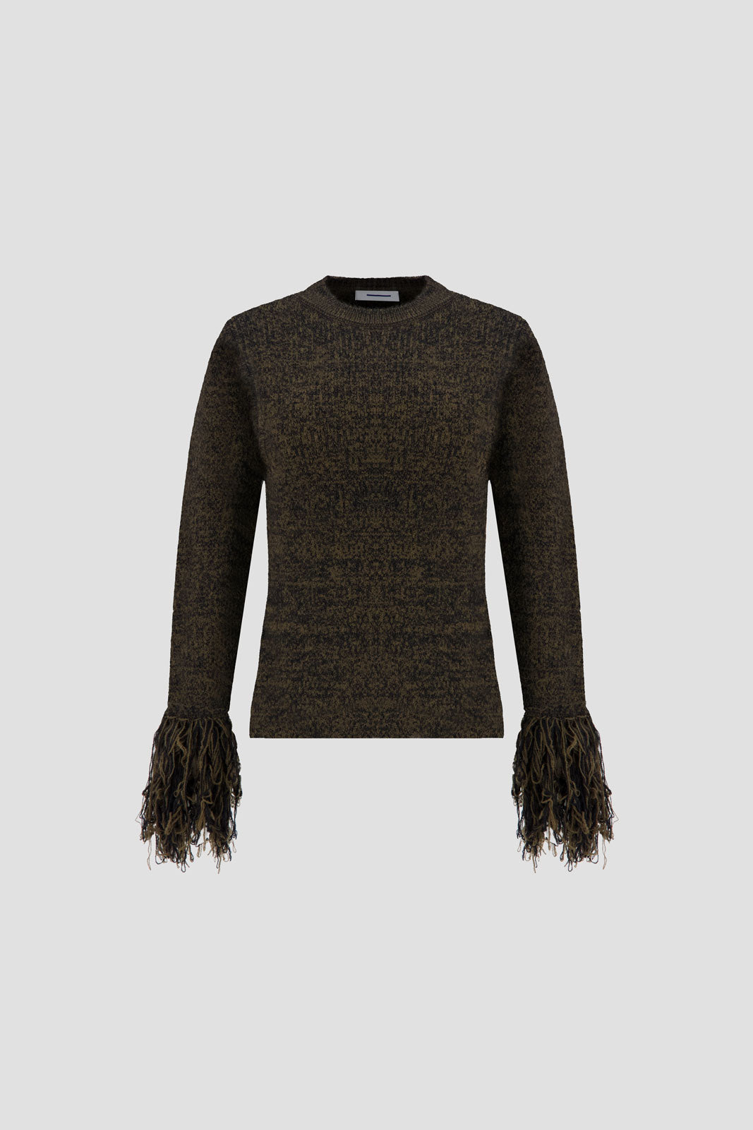 Fringed Sweater Dark Olive