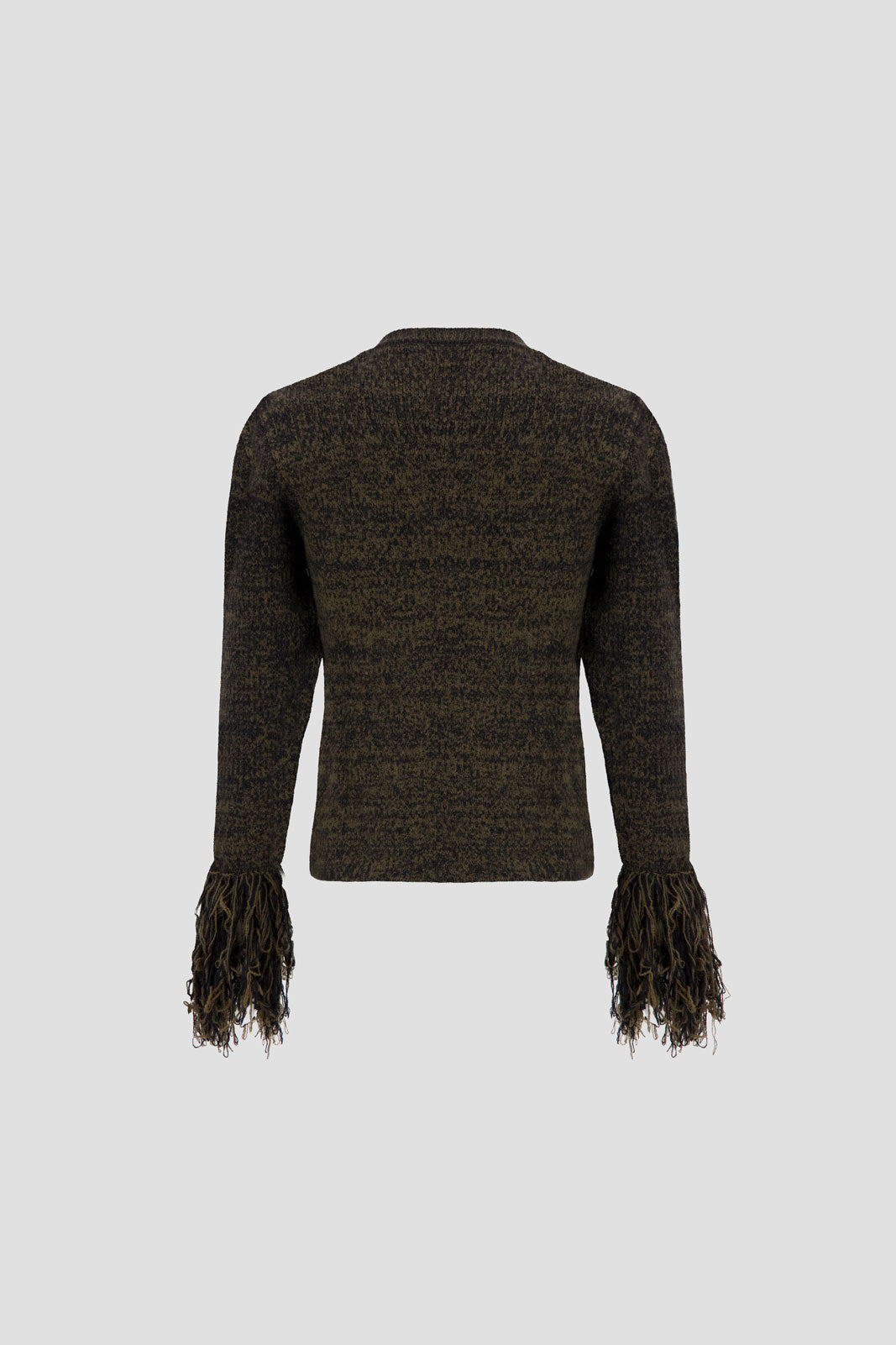Fringed Sweater Dark Olive