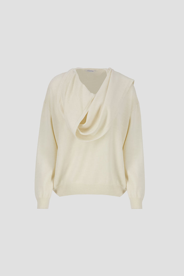 Scarf Sweater White
