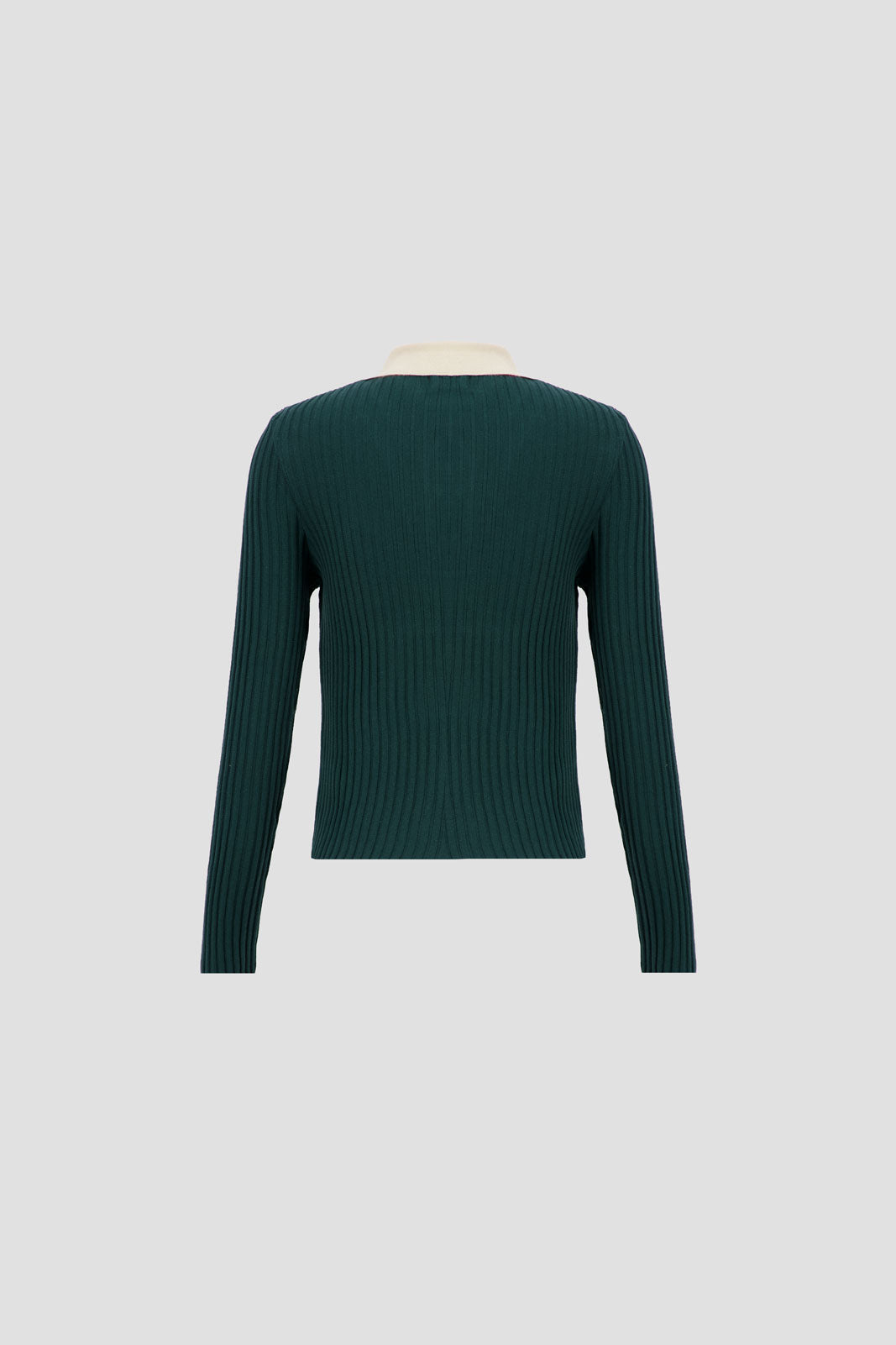 Long Sleeves Two Tones Polo - Egret x Stormy